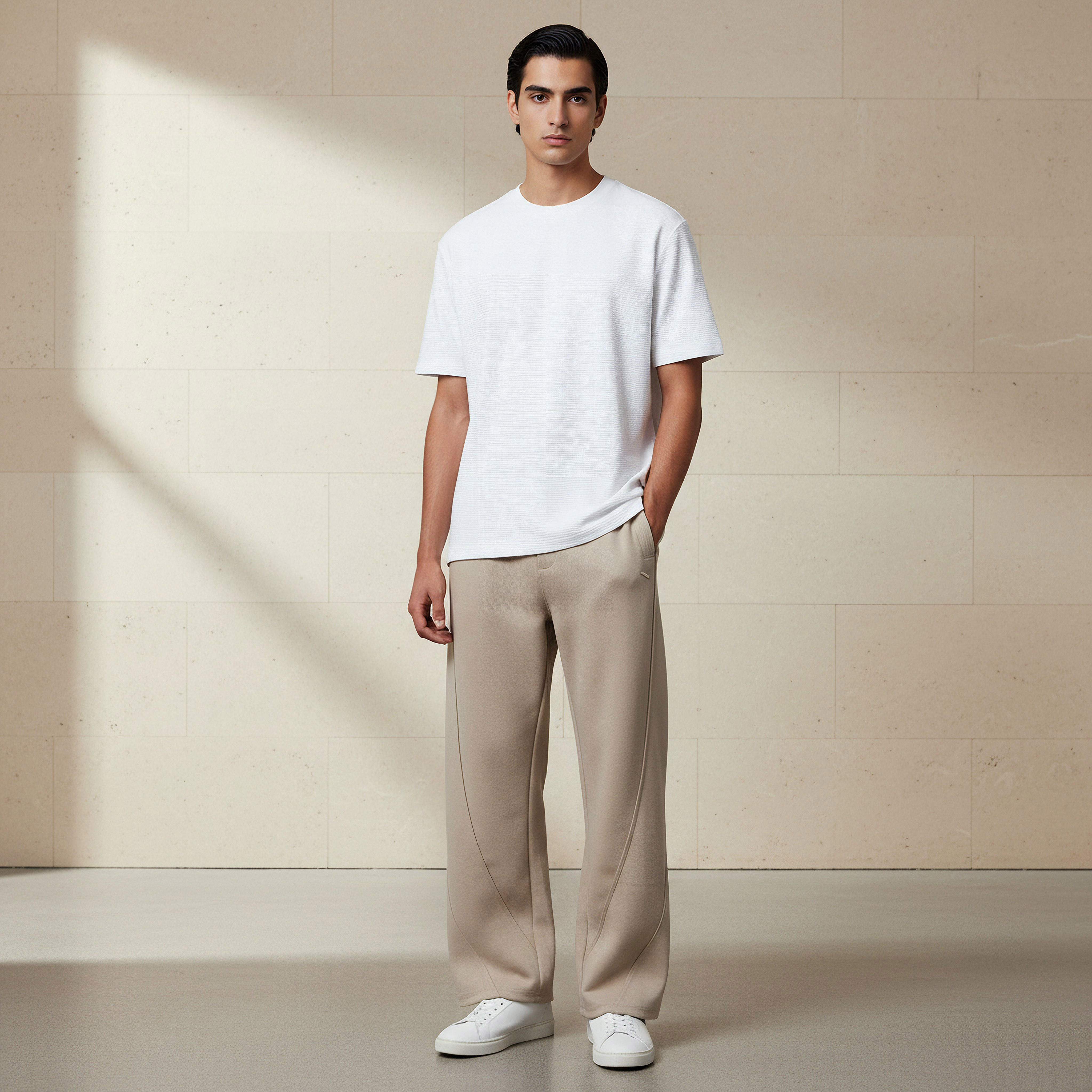 Lee Cooper Men Relaxed Fit Crew Neck Short Sleeves Ribbed T-shirt-men-clothing-tshirtsandpolos-tshirts-image-2