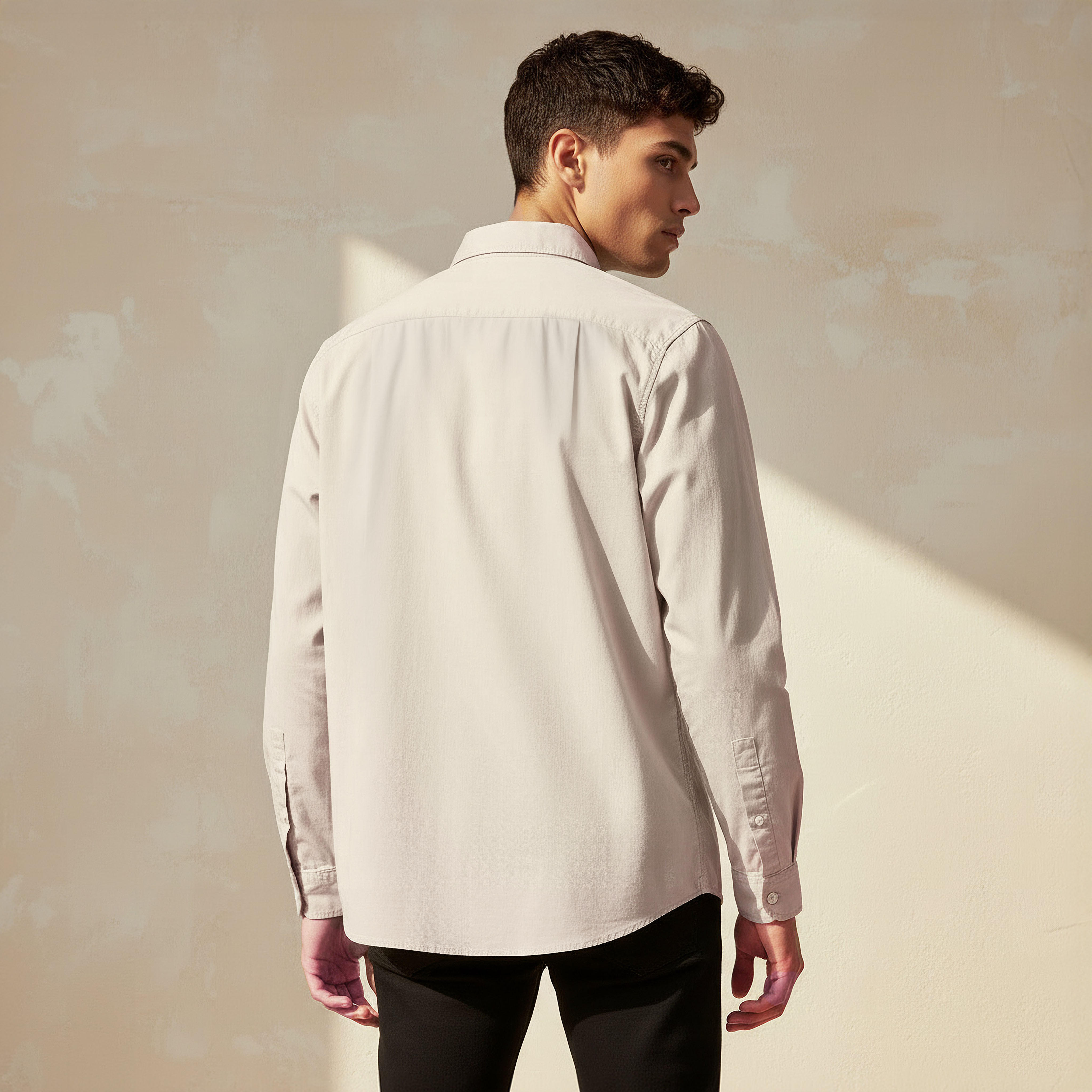قميص بأكمام طويلة وياقة وقصة عادية للرجال من لي كوبر-men-clothing-shirts-image-4