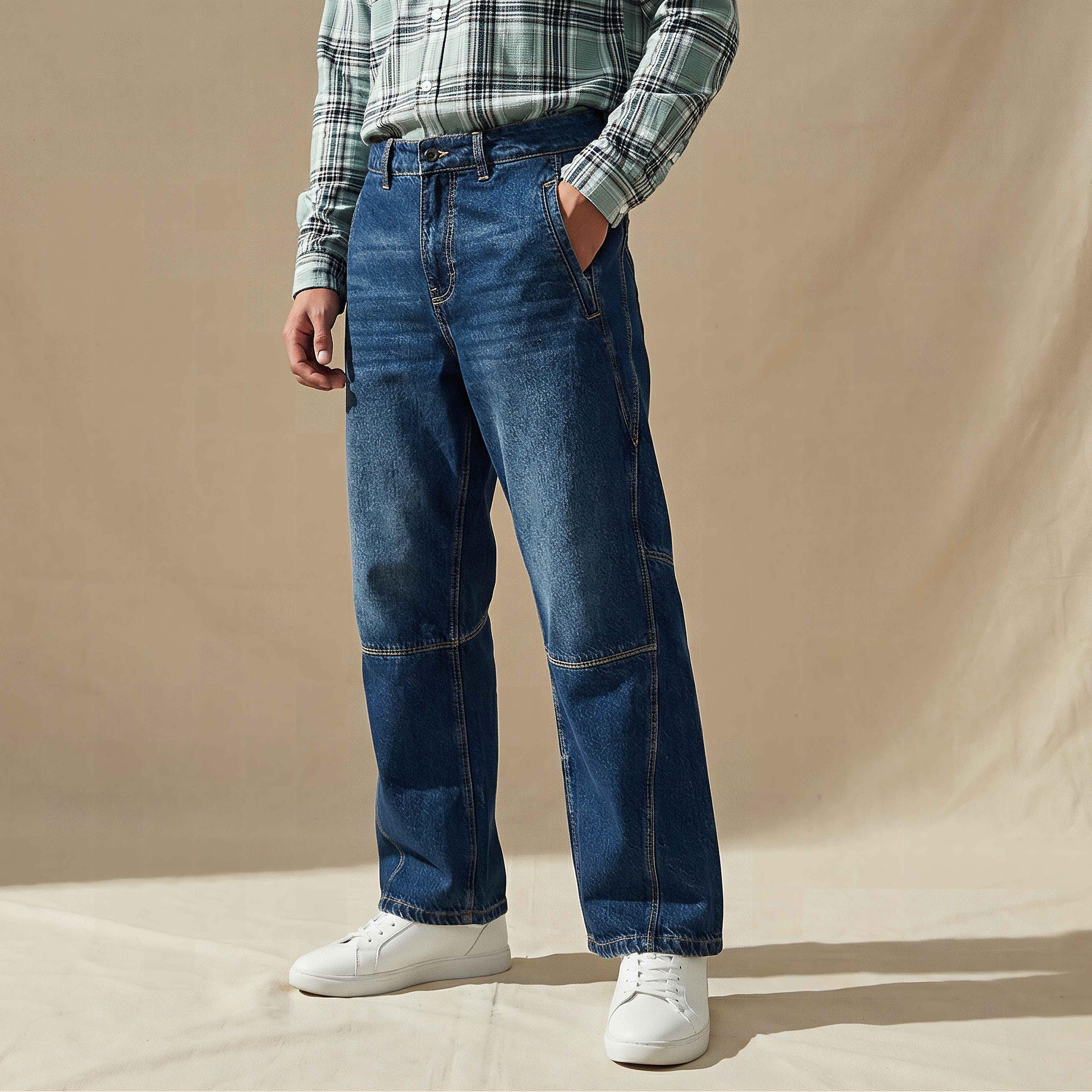 Lee Cooper Men Flared Mid-Rise Panelled Jeans-men-clothing-bottoms-jeans-image-1