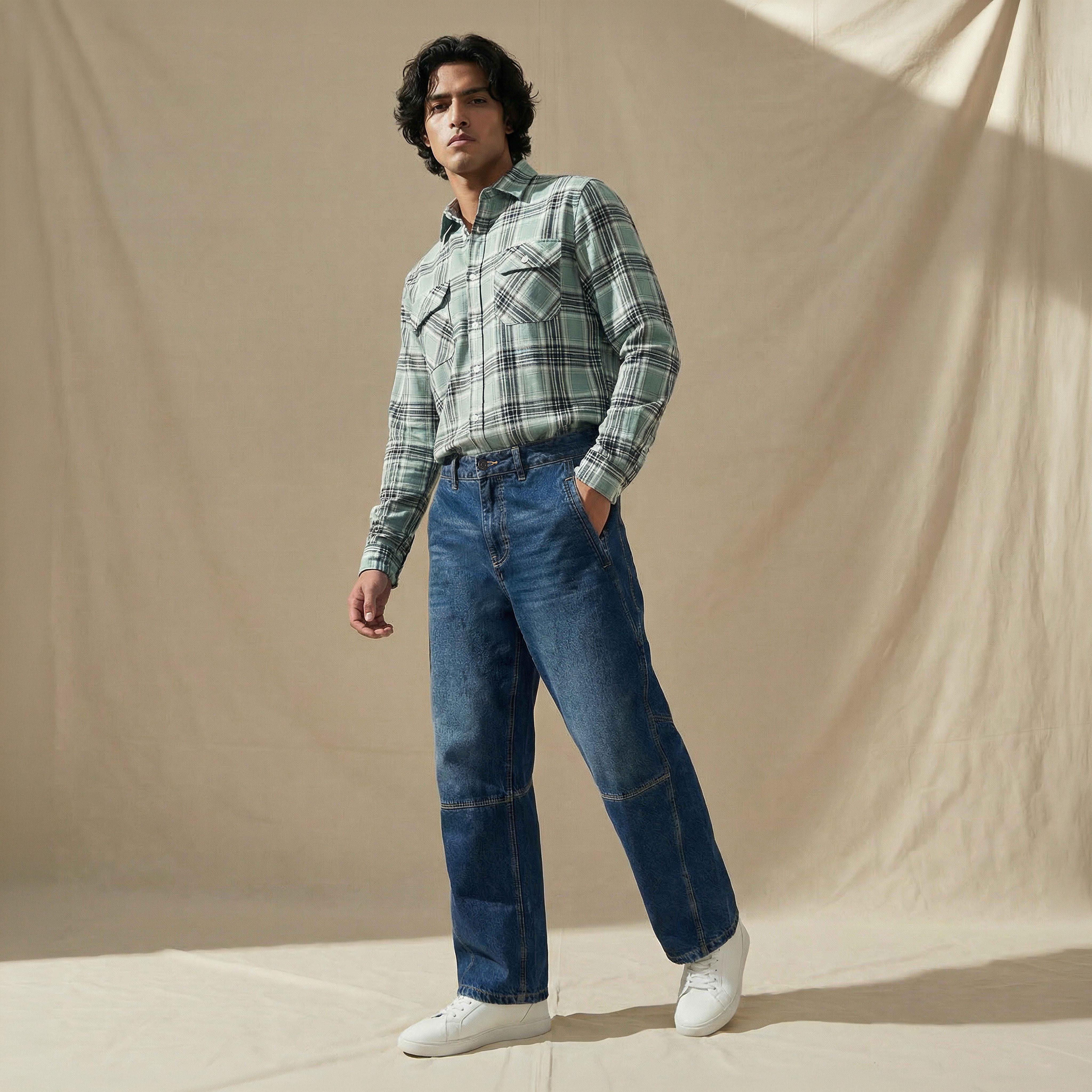 Lee Cooper Men Flared Mid-Rise Panelled Jeans-men-clothing-bottoms-jeans-image-3