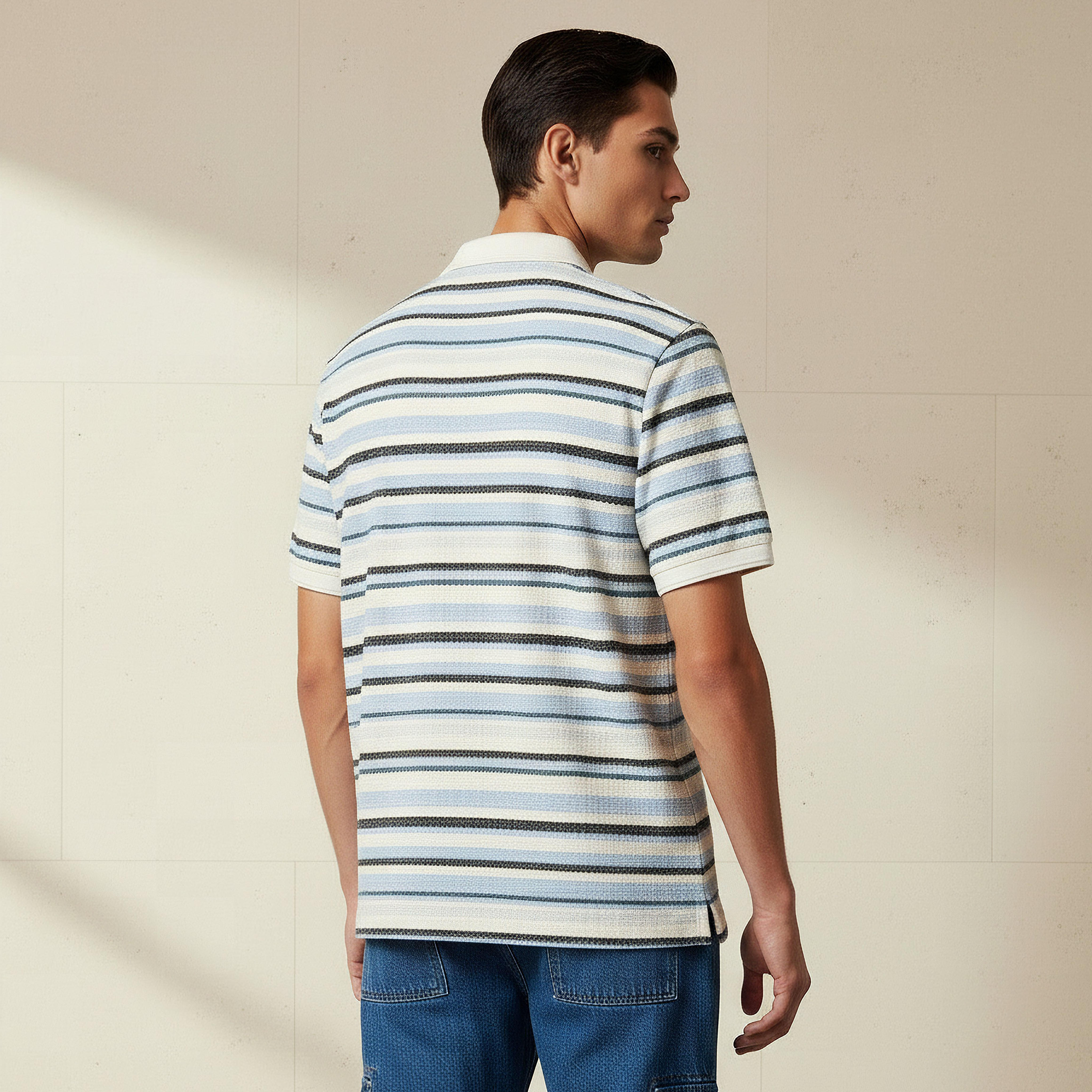 Lee Cooper Men Regular Fit Collared Short Sleeves Striped Polo T-shirt-men-clothing-tshirtsandpolos-tshirts-image-4