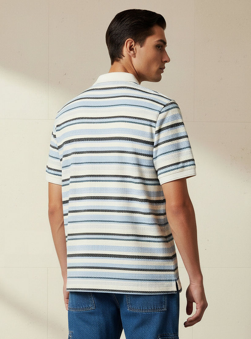 Lee Cooper Men Regular Fit Collared Short Sleeves Striped Polo T-shirt-men-clothing-tshirtsandpolos-tshirts-image-4