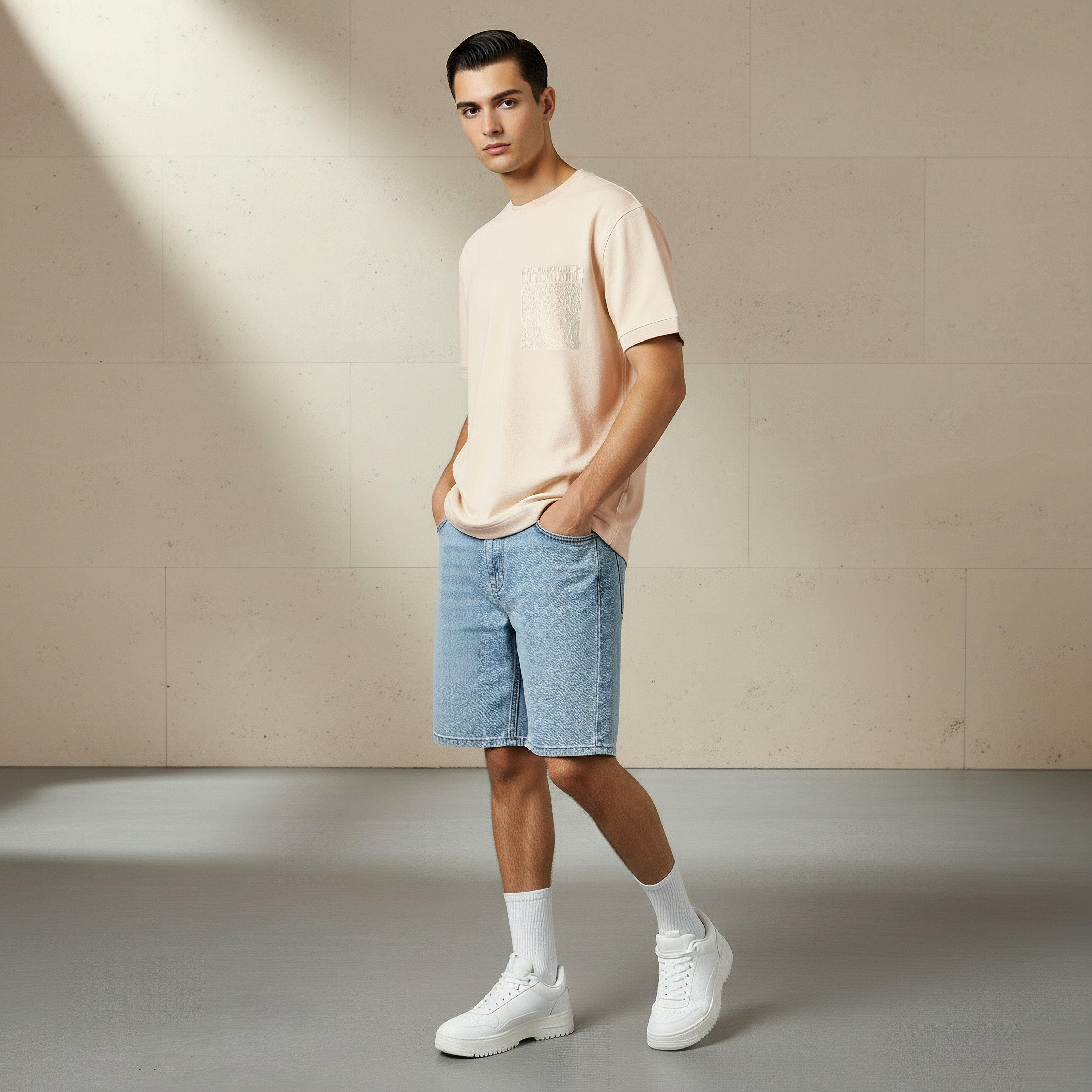 تيشيرت رجالي برقبة ضيقة وأكمام قصيرة وقصة عادية من لي كوبر-men-clothing-tshirtsandpolos-tshirts-image-3