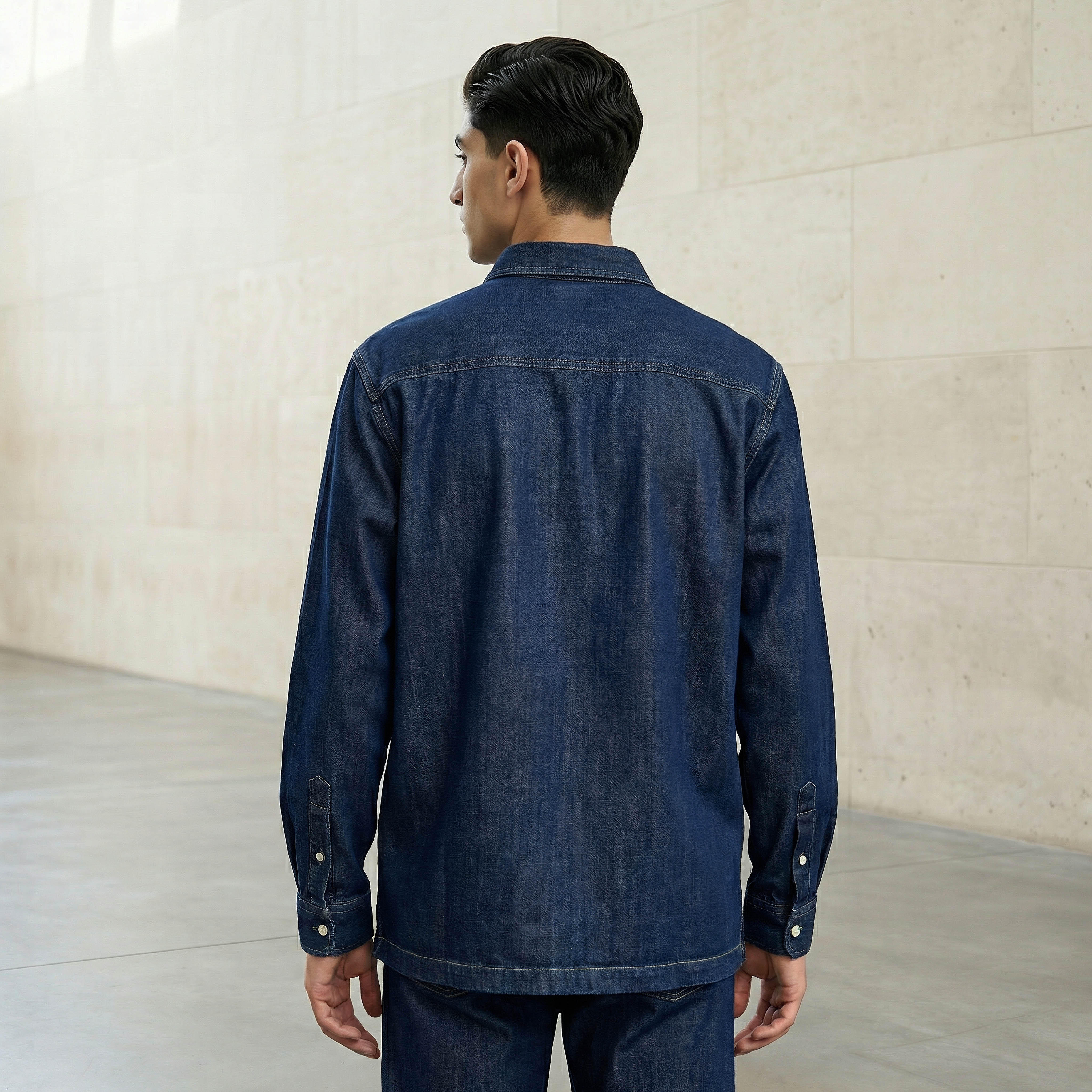 Lee Cooper Men Regular Fit Collared Denim Long Sleeves Shirt-men-clothing-shirts-image-4