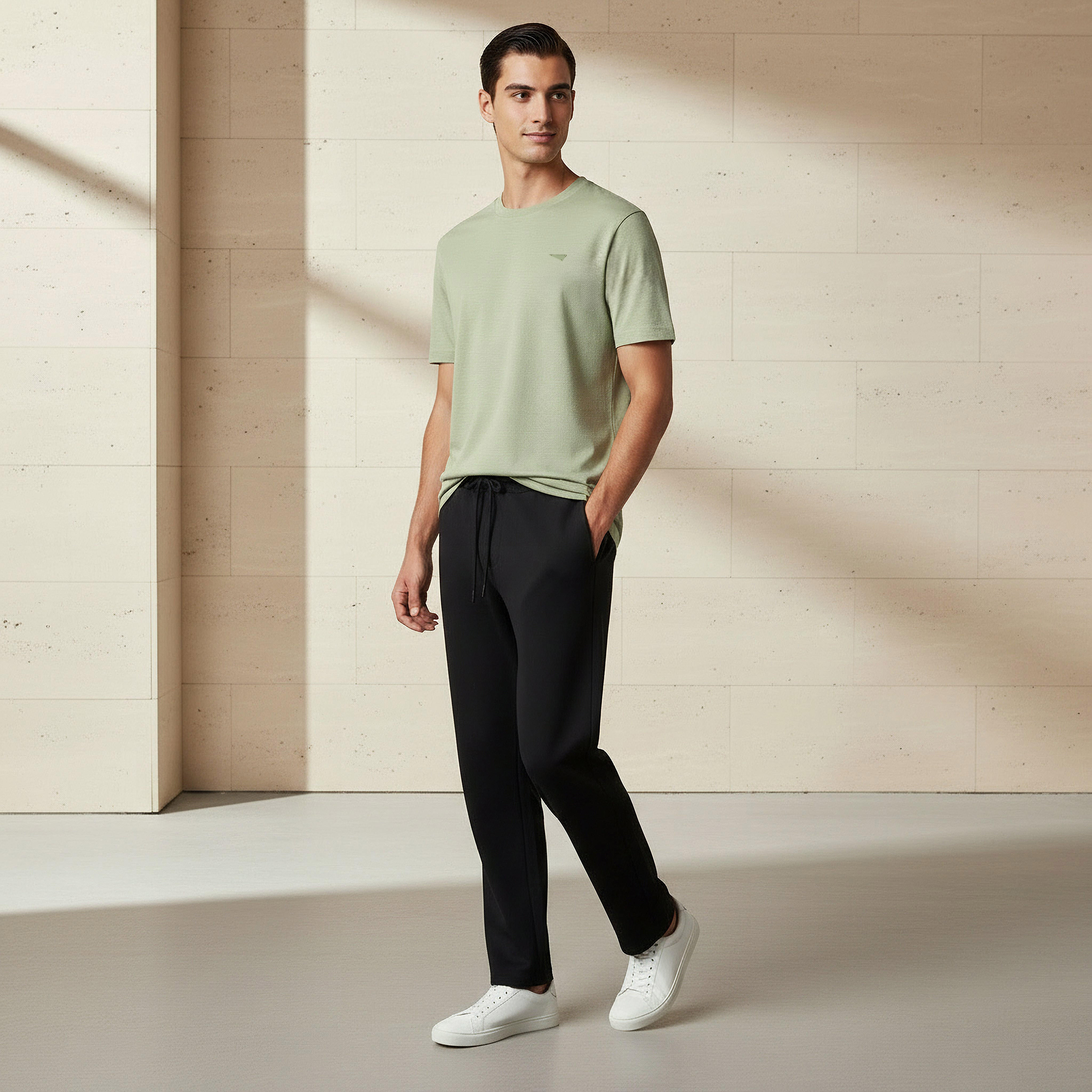 Lee Cooper Men Regular Fit Crew Neck Short Sleeves Badge Detail T-shirt-men-clothing-tshirtsandpolos-tshirts-image-2