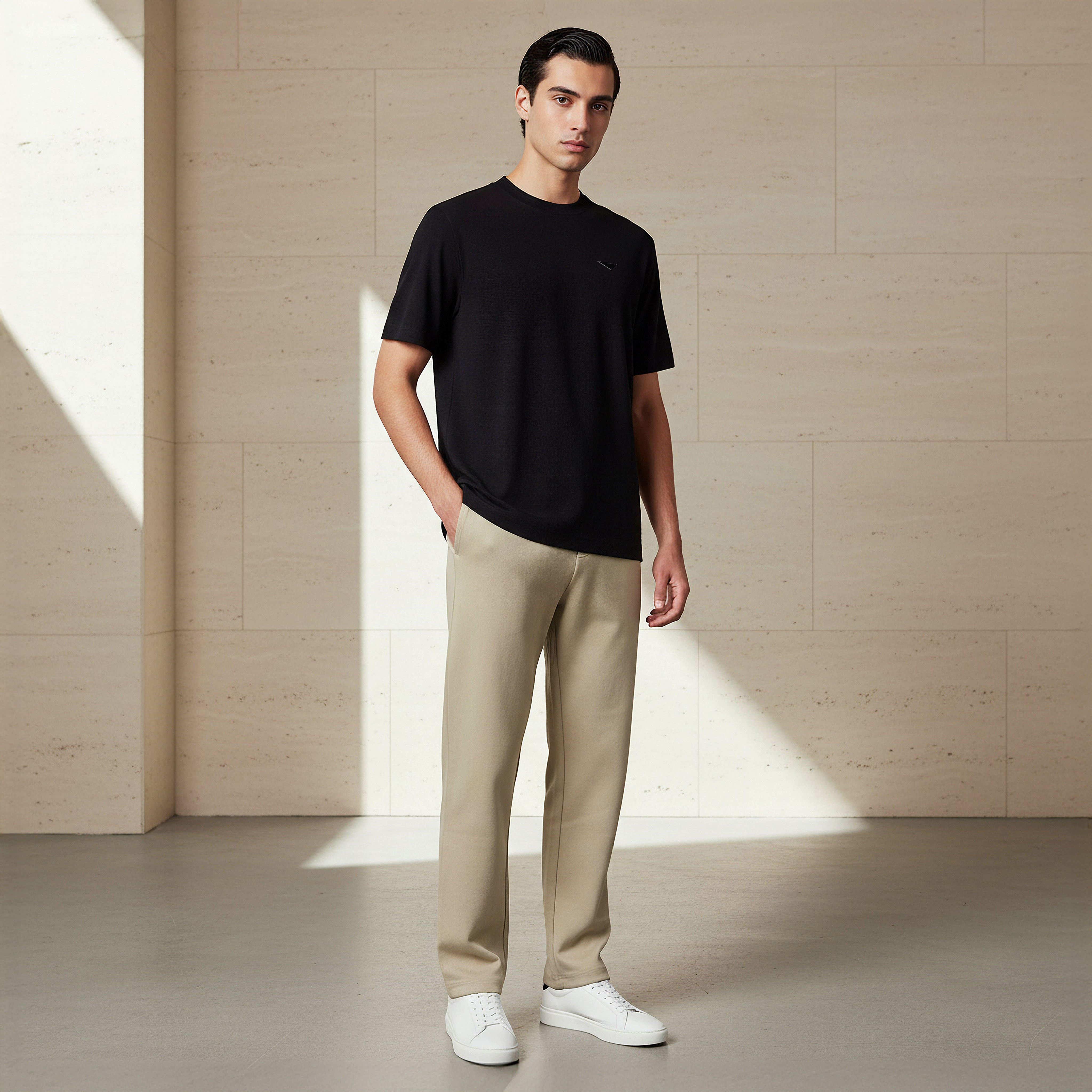 Lee Cooper Men Regular Fit Crew Neck Short Sleeves Badge Detail T-shirt-men-clothing-tshirtsandpolos-tshirts-image-2