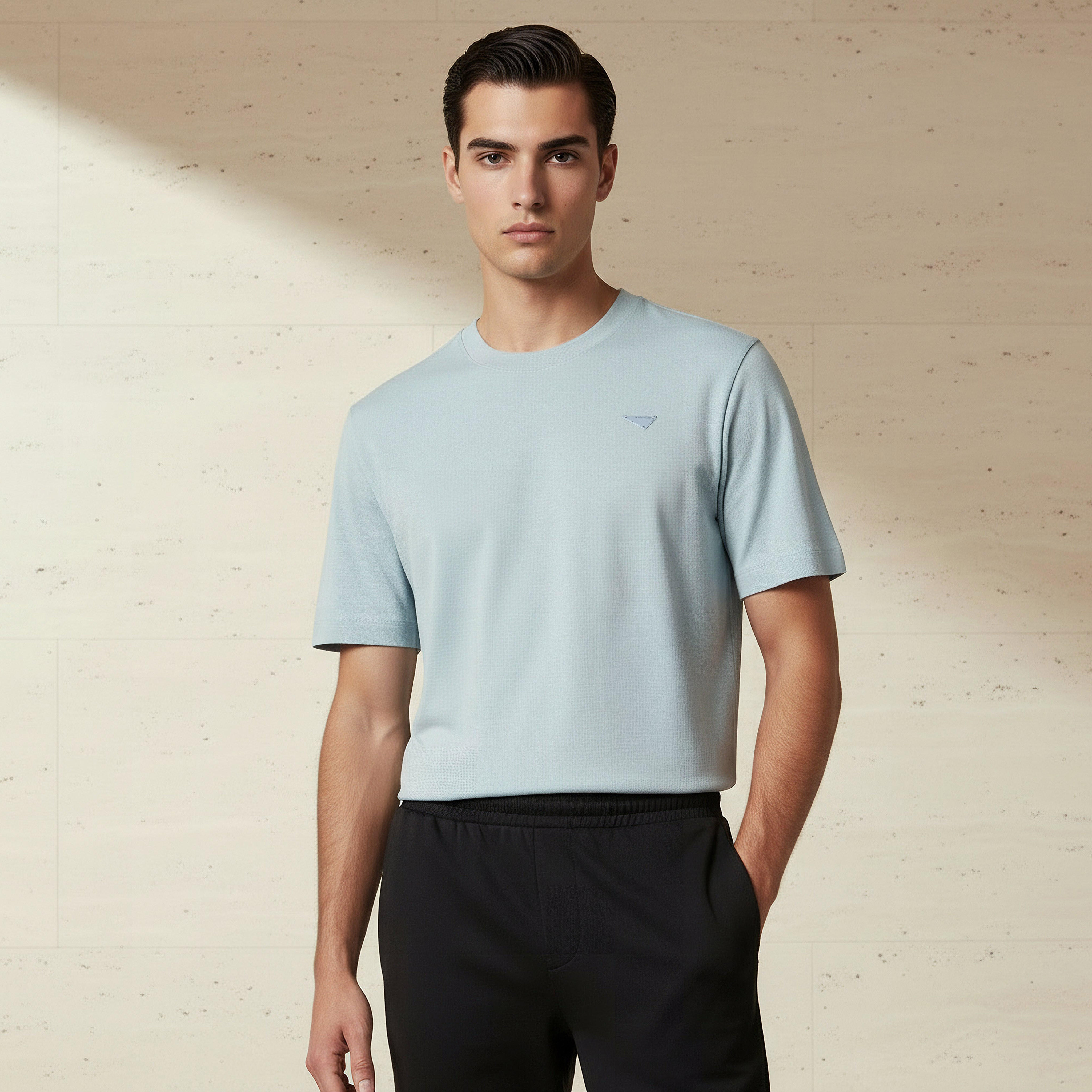 Lee Cooper Men Regular Fit Crew Neck Short Sleeves Badge Detail T-shirt-men-clothing-tshirtsandpolos-tshirts-image-1