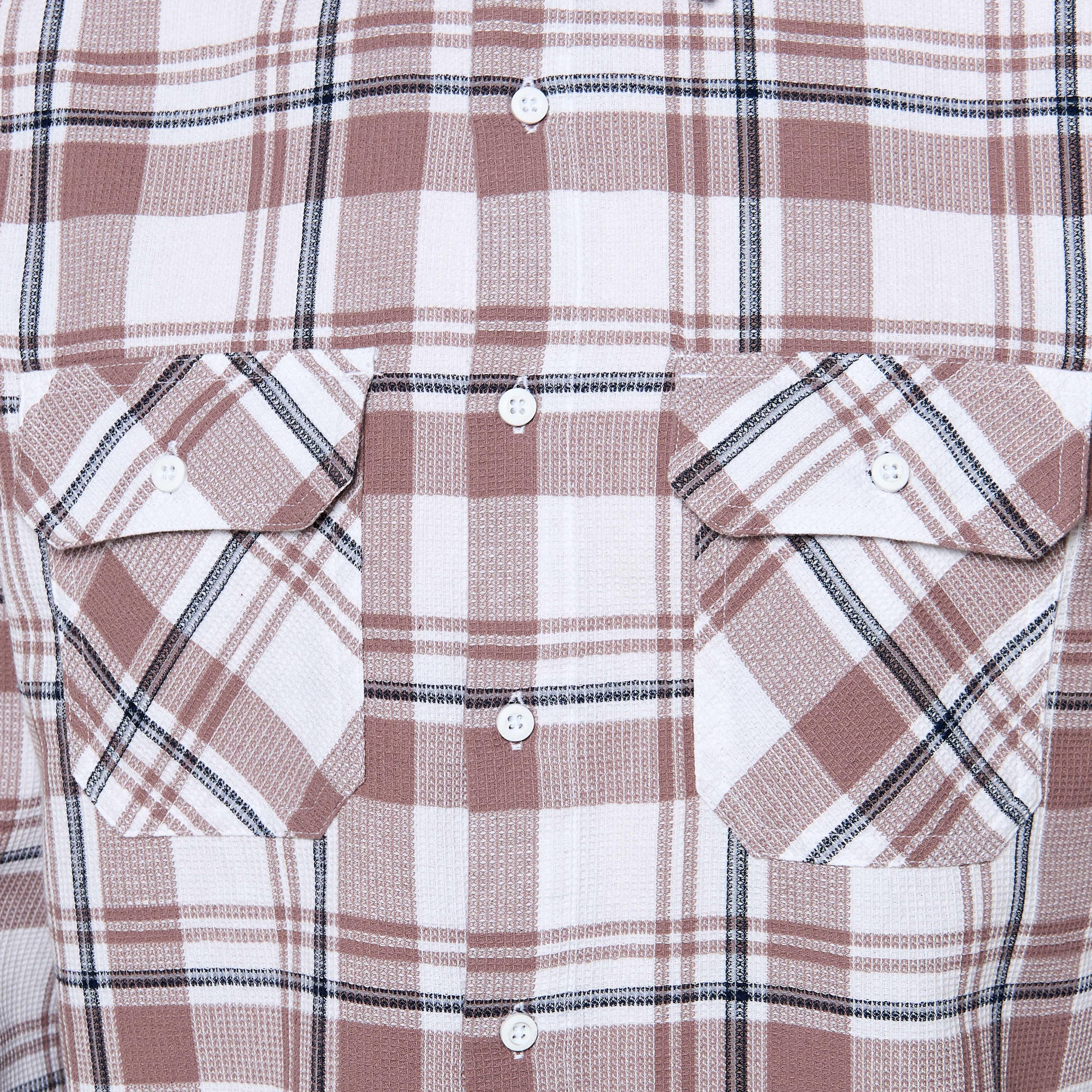 قميص رجالي كاروهات بياقة وقصة عادية وأكمام طويلة من لي كوبر-men-clothing-shirts-image-2