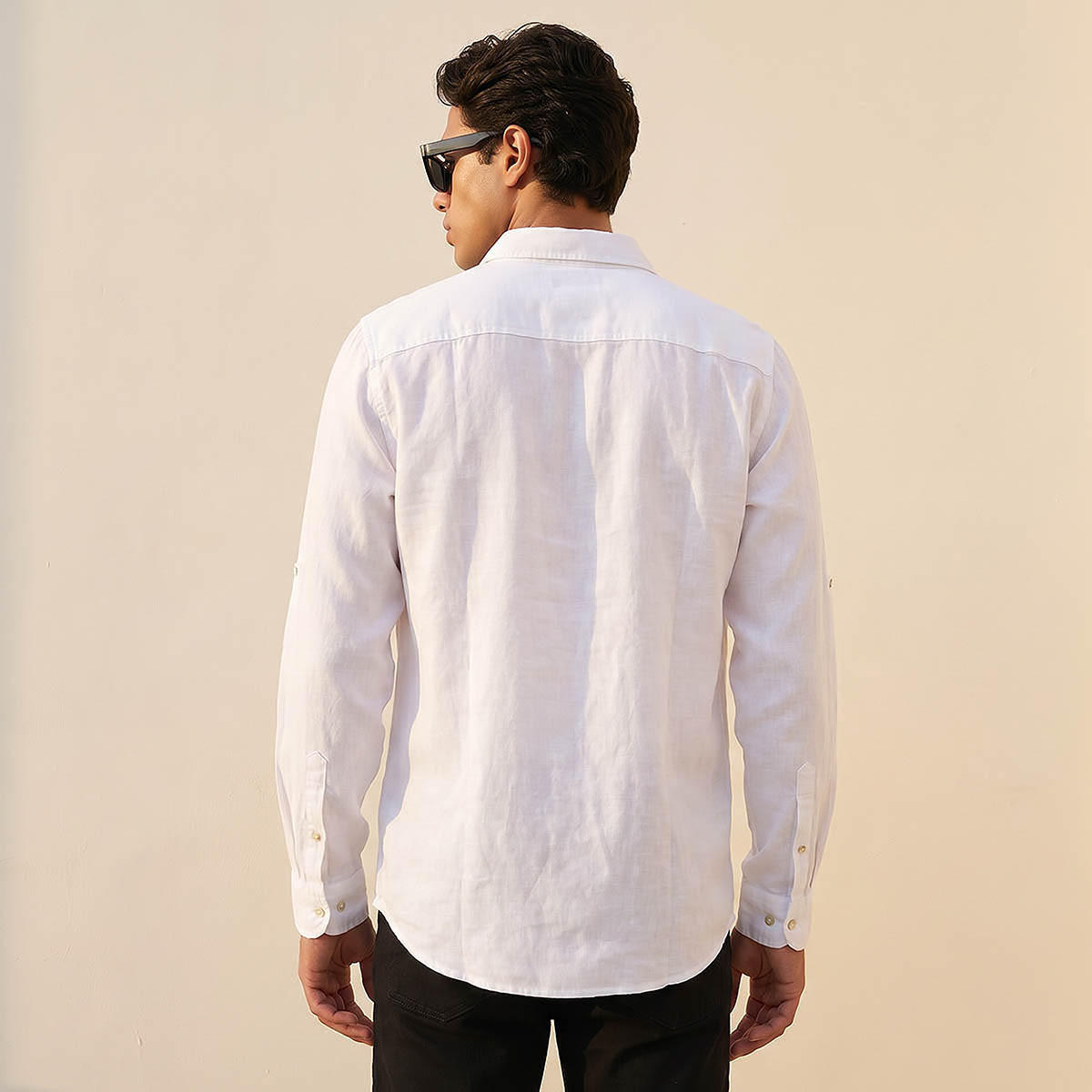 Lee Cooper Men Regular Fit Collared Long Sleeves Linen Shirt-men-clothing-shirts-image-4