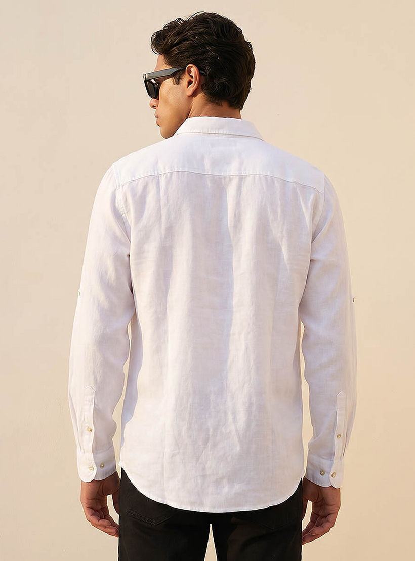 Lee Cooper Men Regular Fit Collared Long Sleeves Linen Shirt-men-clothing-shirts-image-4