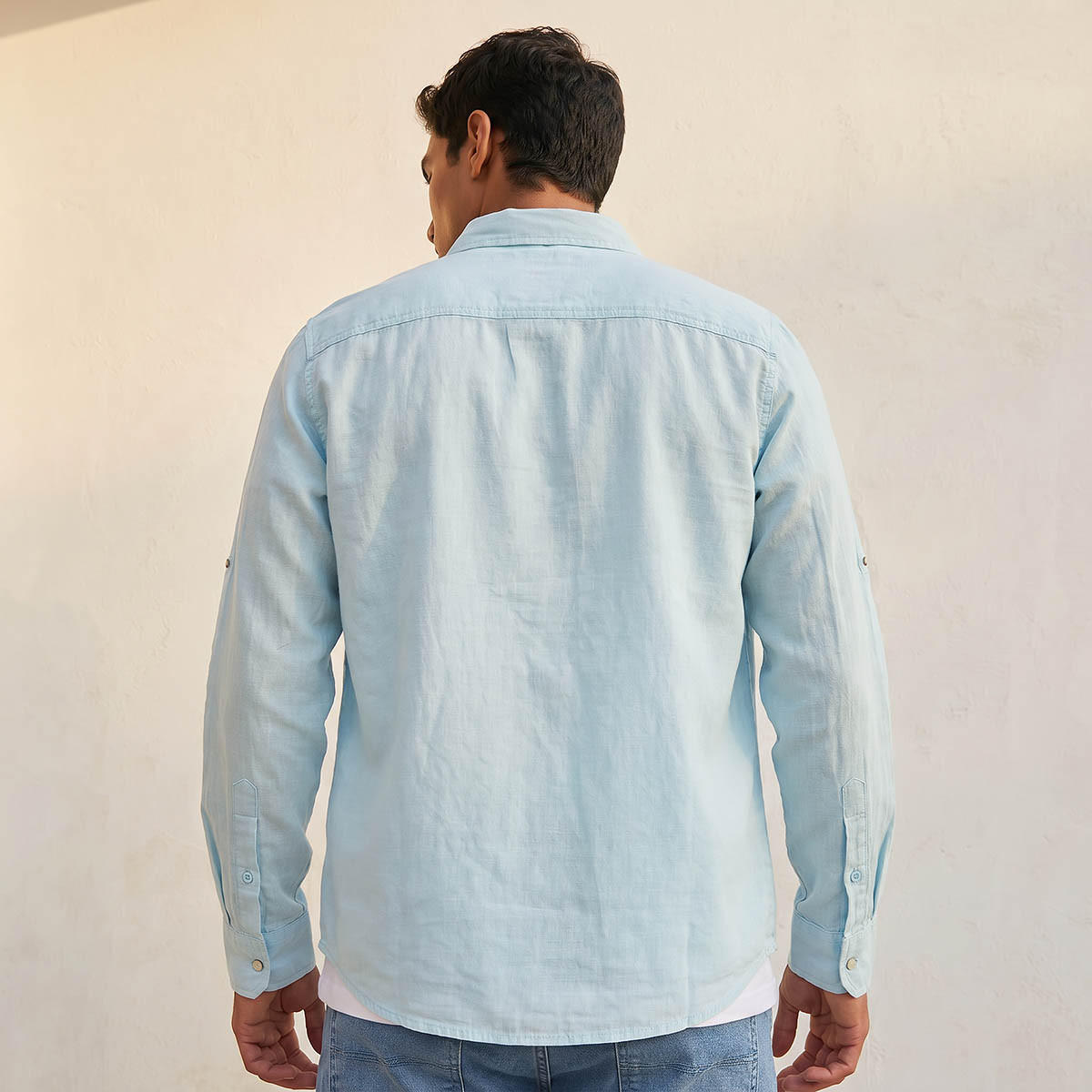 Lee Cooper Men Regular Fit Collared Long Sleeves Linen Shirt-men-clothing-shirts-image-4