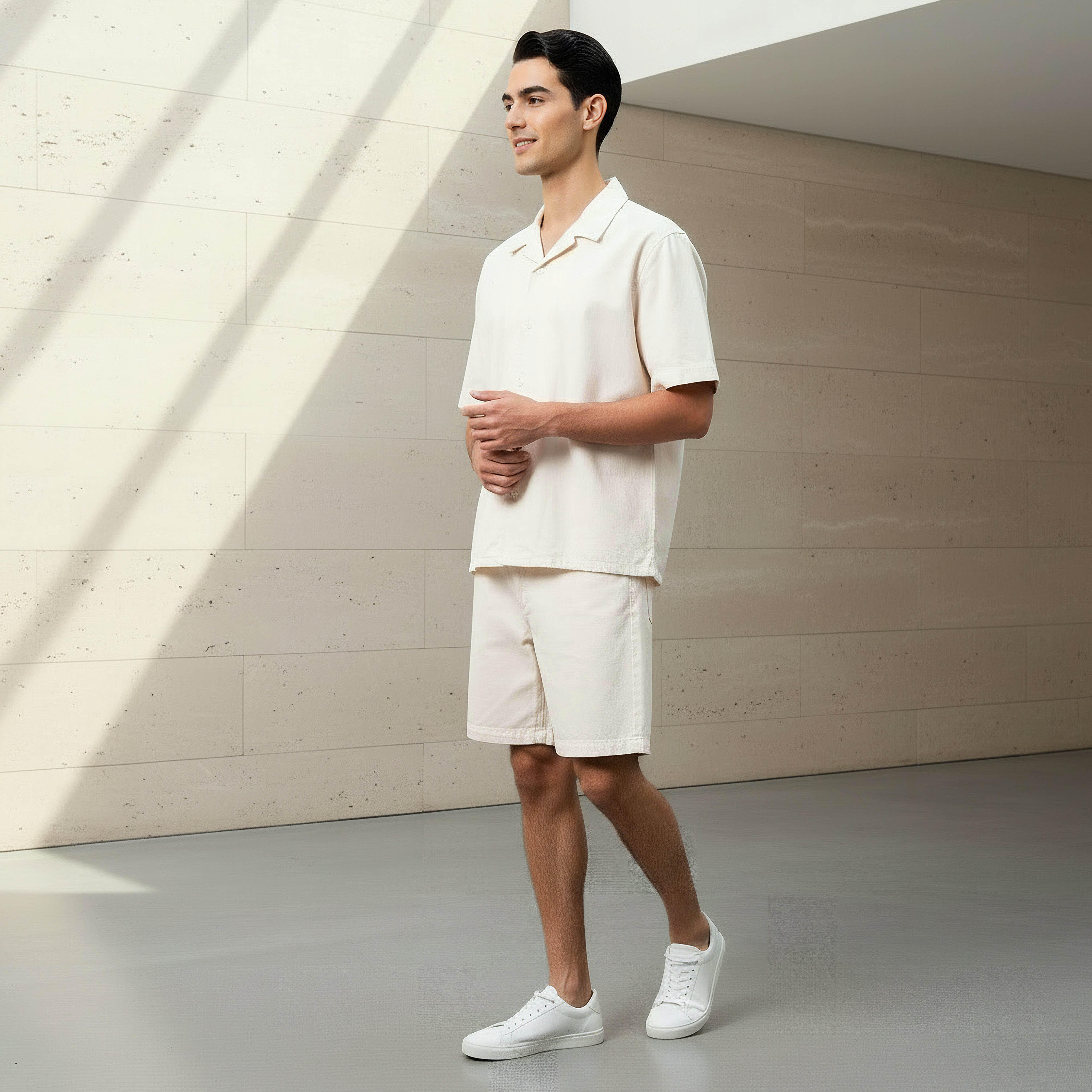 قميص بقصة عادية وياقة كامب وأكمام قصيرة للرجال من لي كوبر-men-clothing-shirts-image-2