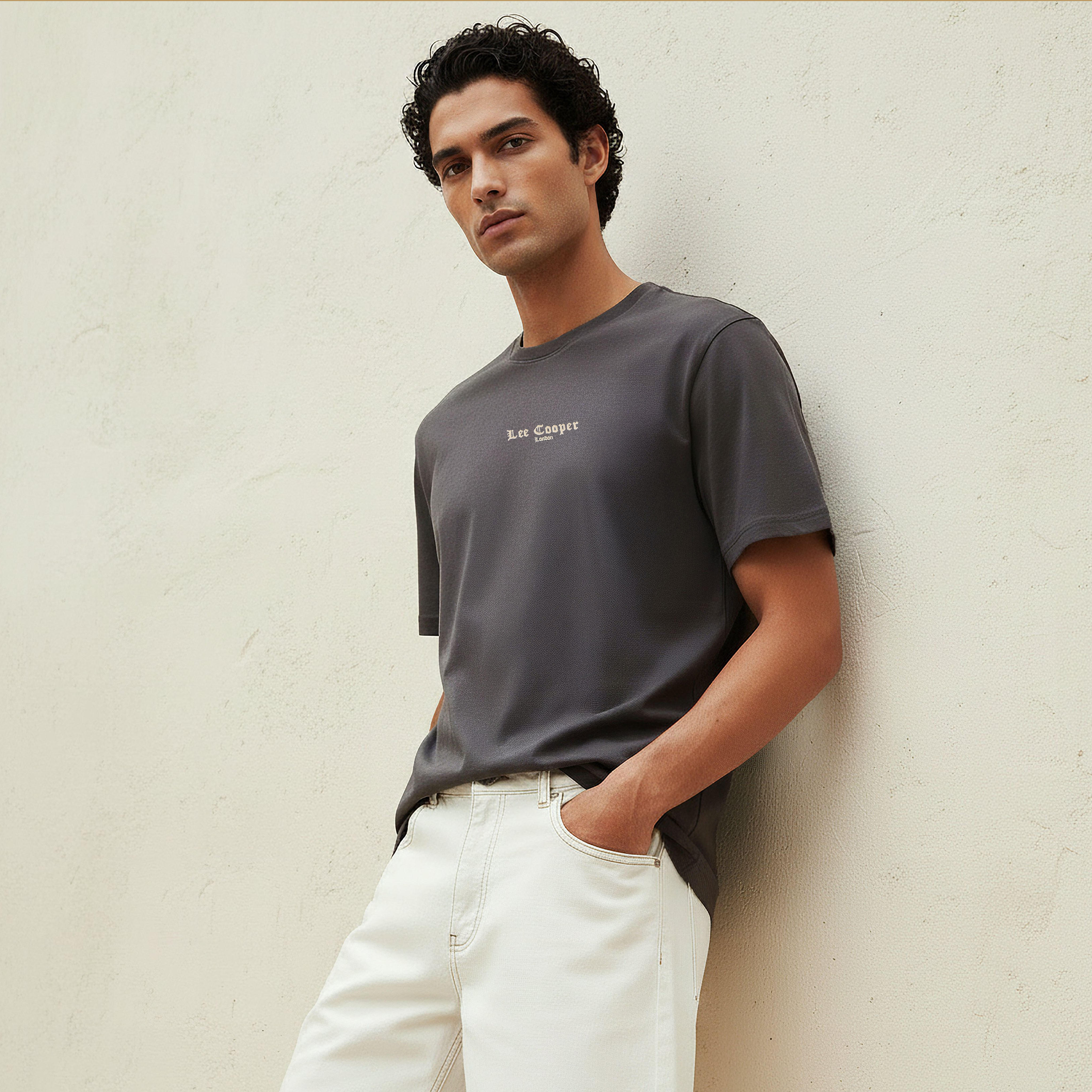 Lee Cooper Men Regular Fit Crew Neck Short Sleeve Logo Print T-shirt-men-clothing-tshirtsandpolos-tshirts-image-3