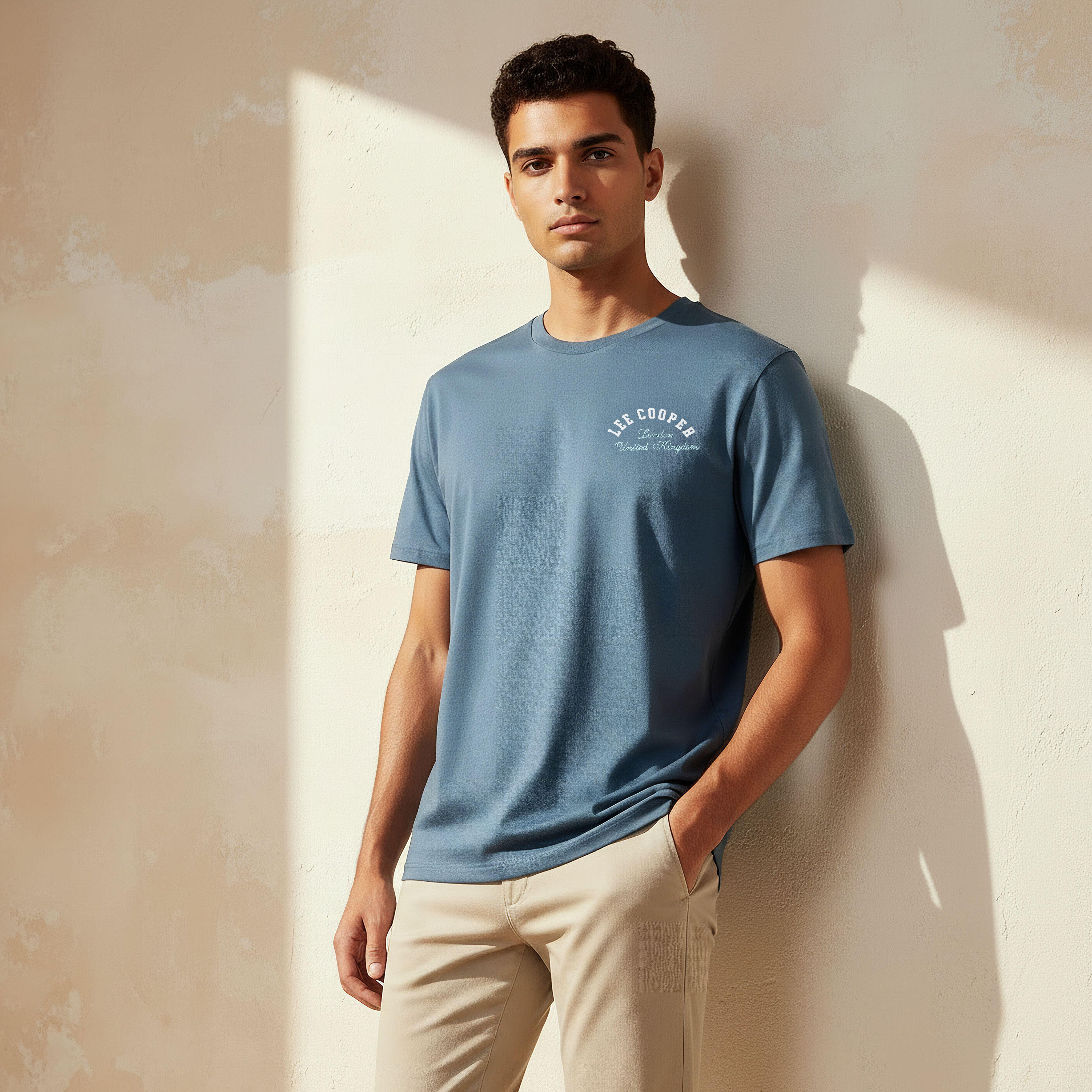 Lee Cooper Men Regular Fit Crew Neck Short Sleeve Logo Print T-shirt-men-clothing-tshirtsandpolos-tshirts-image-3