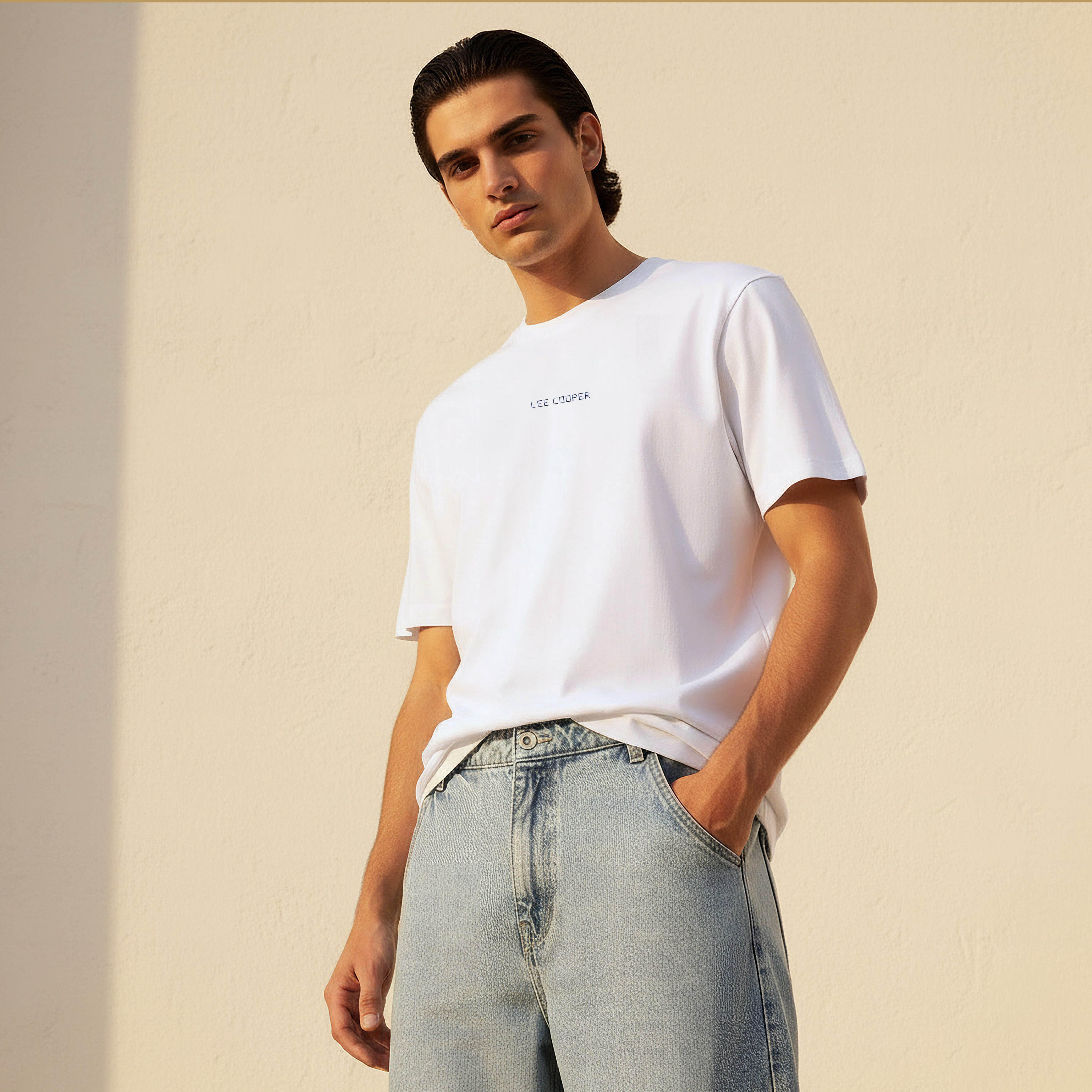 Lee Cooper Men Regular Fit Crew Neck Short Sleeve Logo Print T-shirt-men-clothing-tshirtsandpolos-tshirts-image-3