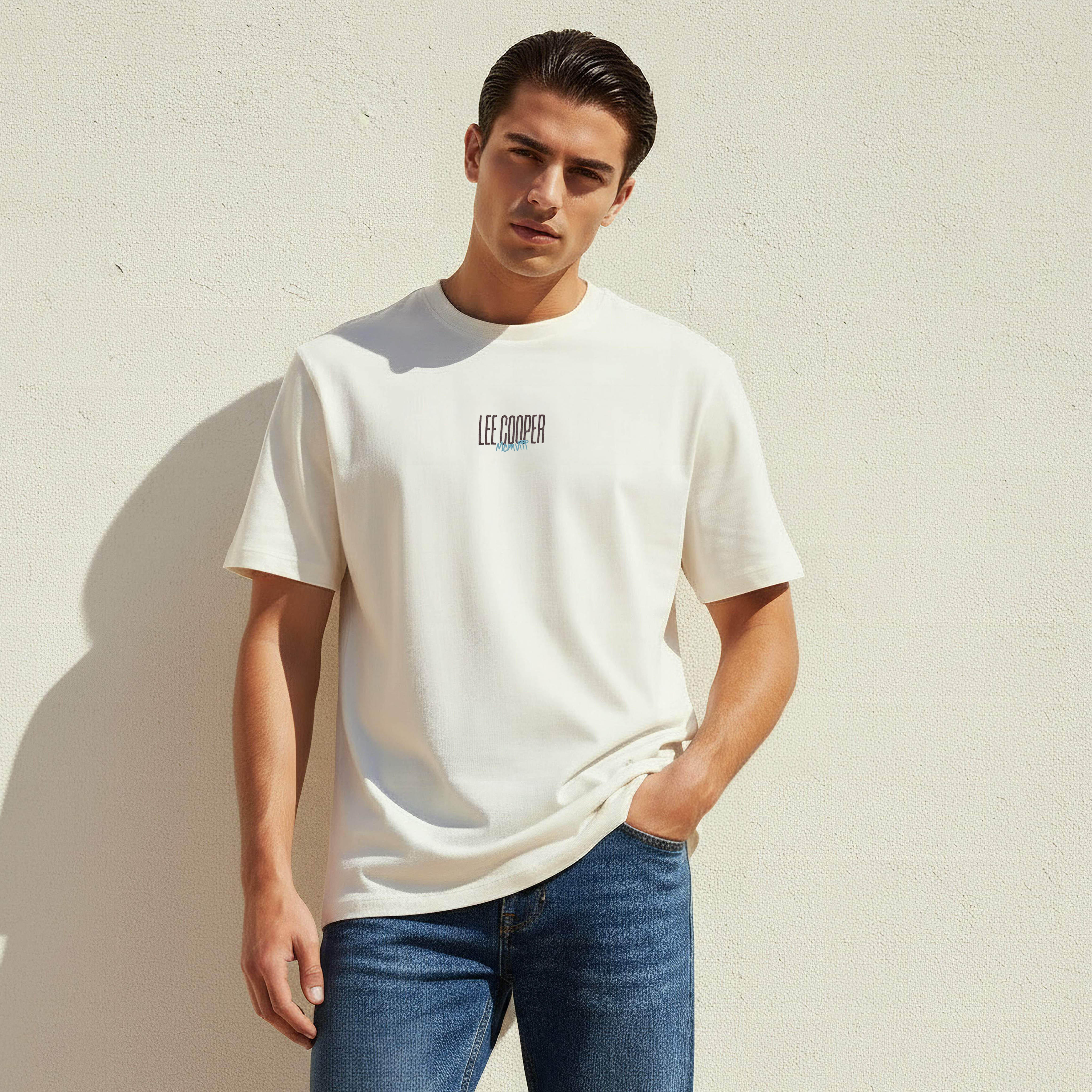 Lee Cooper Men Regular Fit Crew Neck Short Sleeve Logo Print T-shirt-men-clothing-tshirtsandpolos-tshirts-image-3