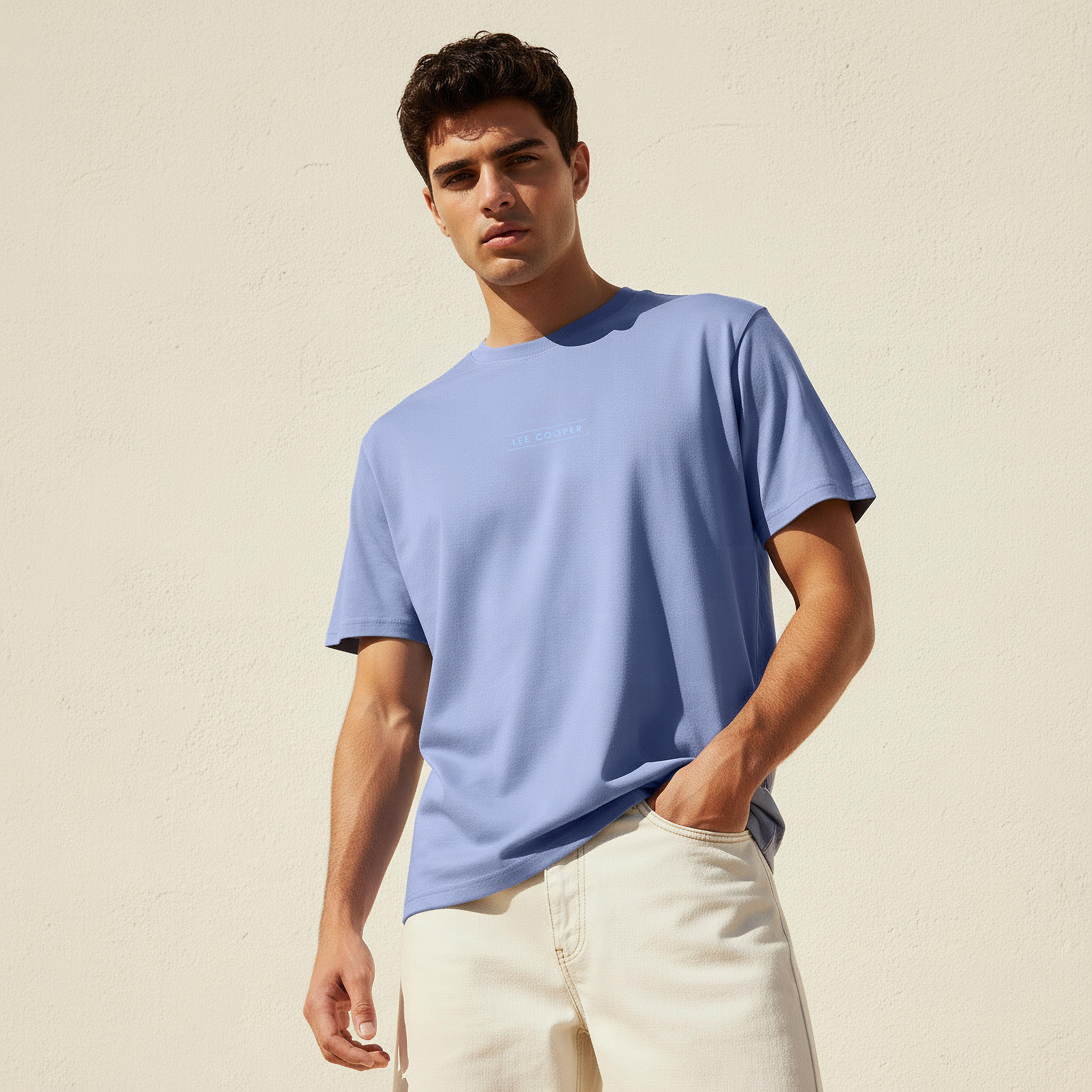 Lee Cooper Men Regular Fit Crew Neck Short Sleeve Logo Print T-shirt-men-clothing-tshirtsandpolos-tshirts-image-3