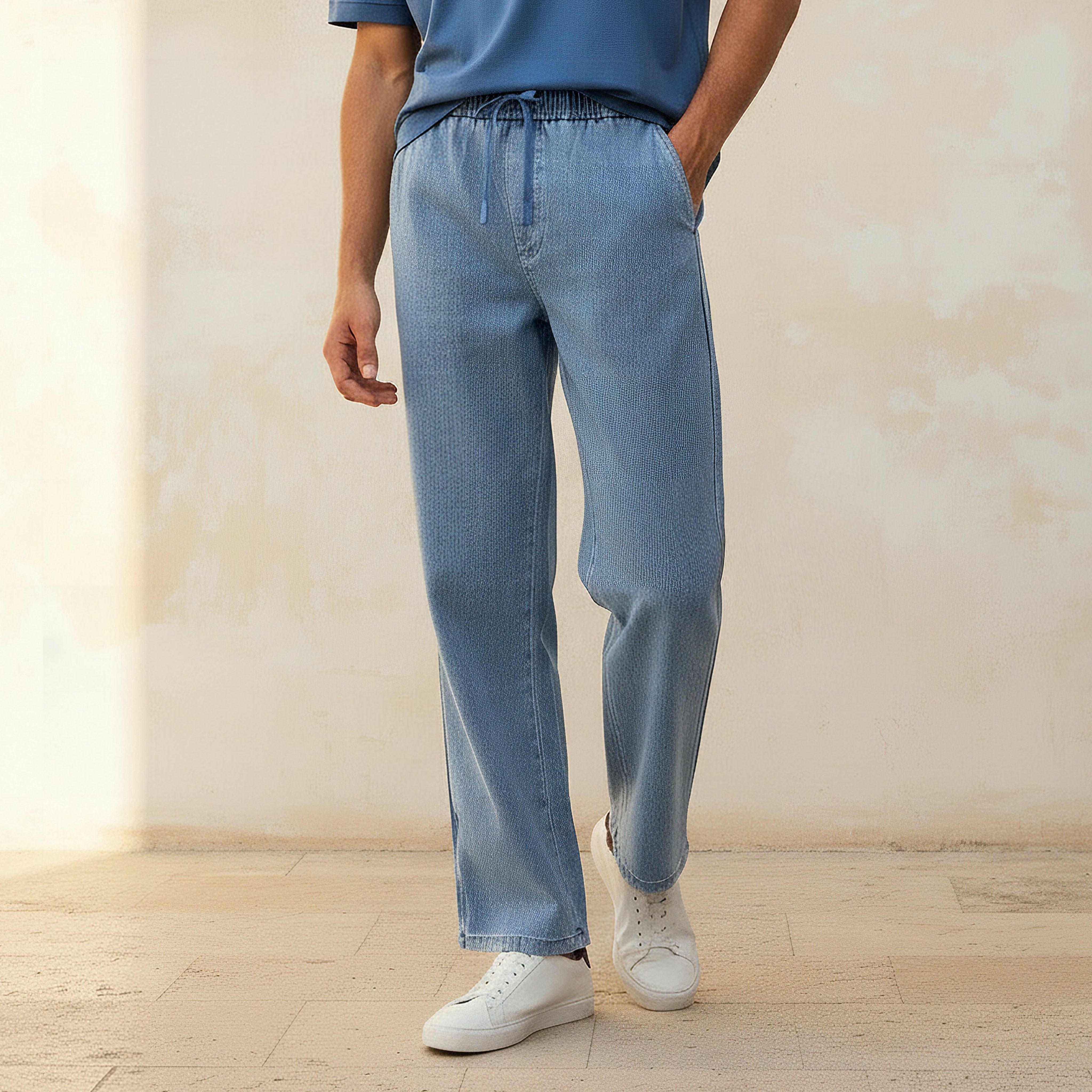 Lee Cooper Men Regular Fit Drawstring Waist Pocket Jeans-men-clothing-bottoms-jeans-image-1