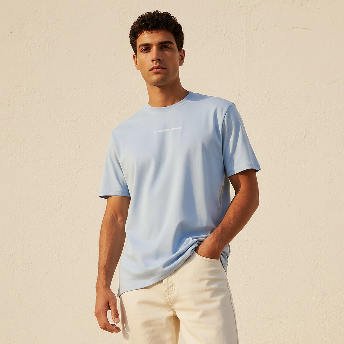 Lee Cooper Men Regular Fit Crew Neck Short Sleeve Logo Print T-shirt-men-clothing-tshirtsandpolos-tshirts-image-1