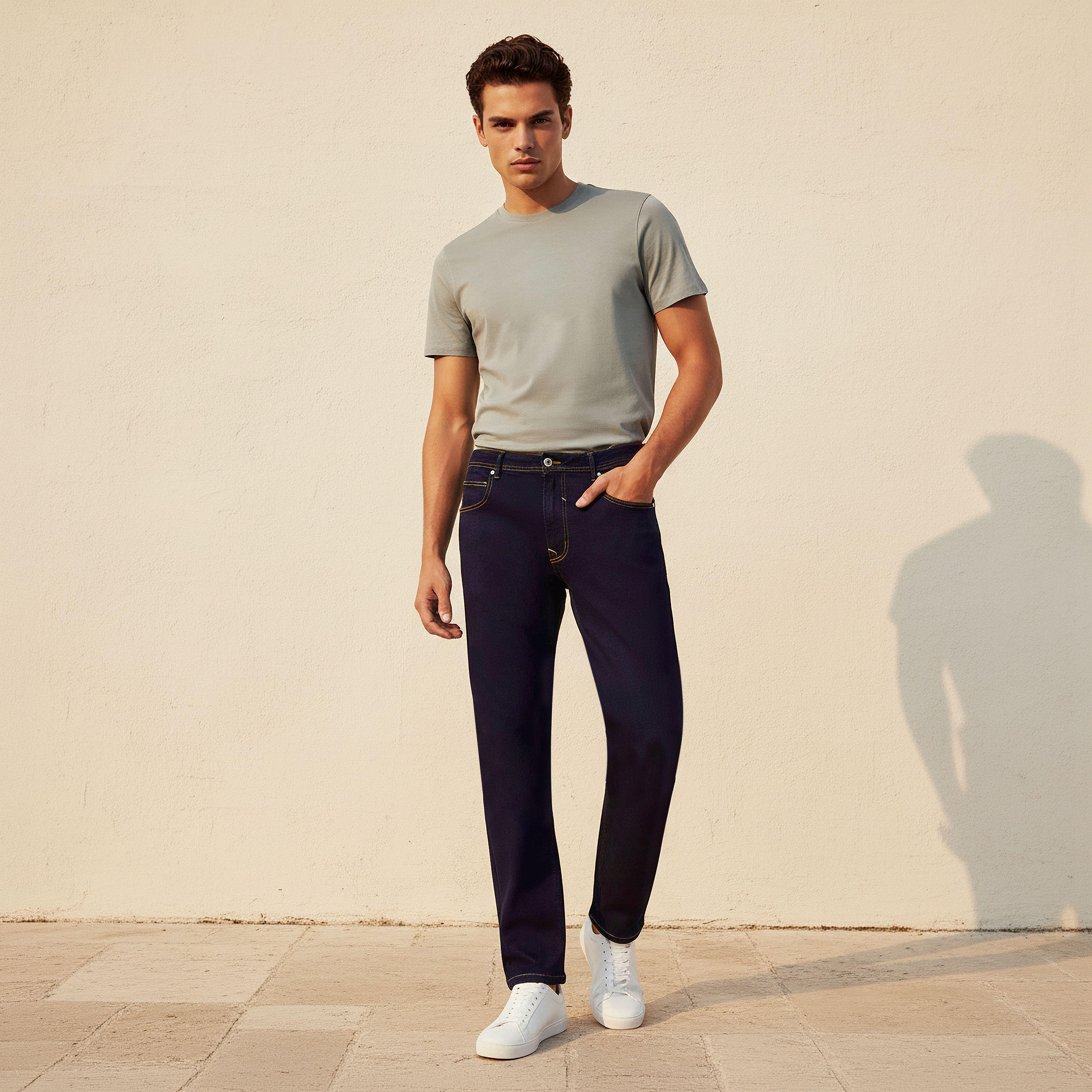 بنطلون جينز بقصّة عادية سوفت تاتش للرجال من لي كوبر-men-clothing-bottoms-jeans-image-3
