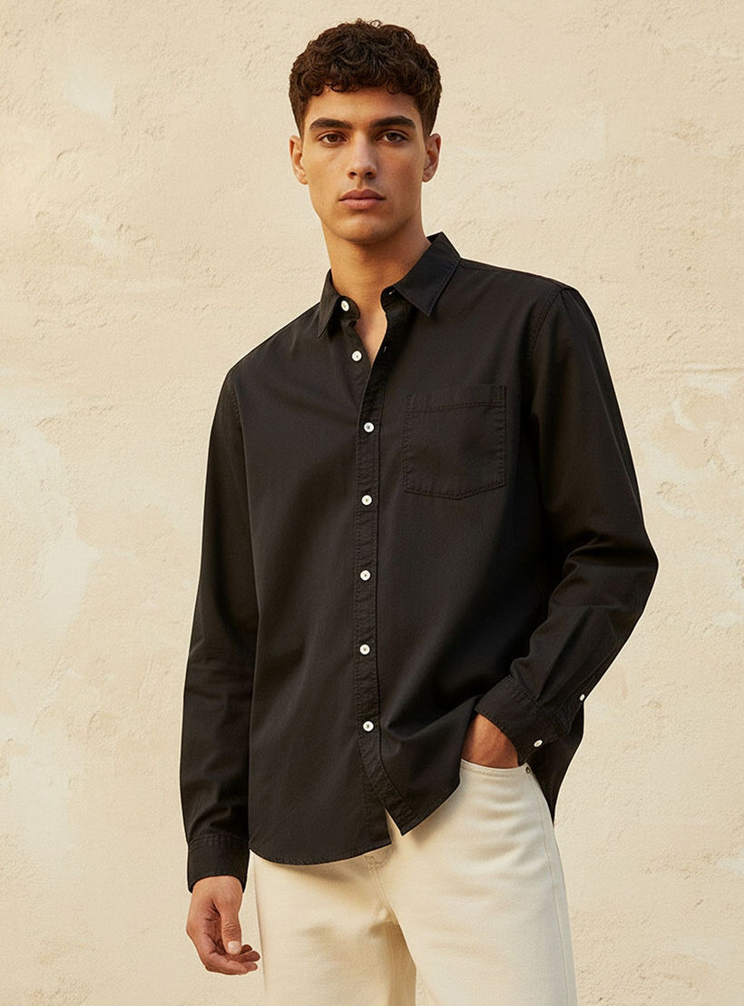 Lee Cooper Regular Fit Collared Long Sleeves Shirt-men-clothing-shirts-image-5