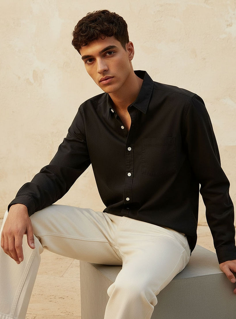 Lee Cooper Regular Fit Collared Long Sleeves Shirt-men-clothing-shirts-image-6