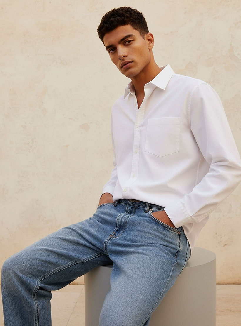Lee Cooper Regular Fit Collared Long Sleeves Shirt-men-clothing-shirts-image-5