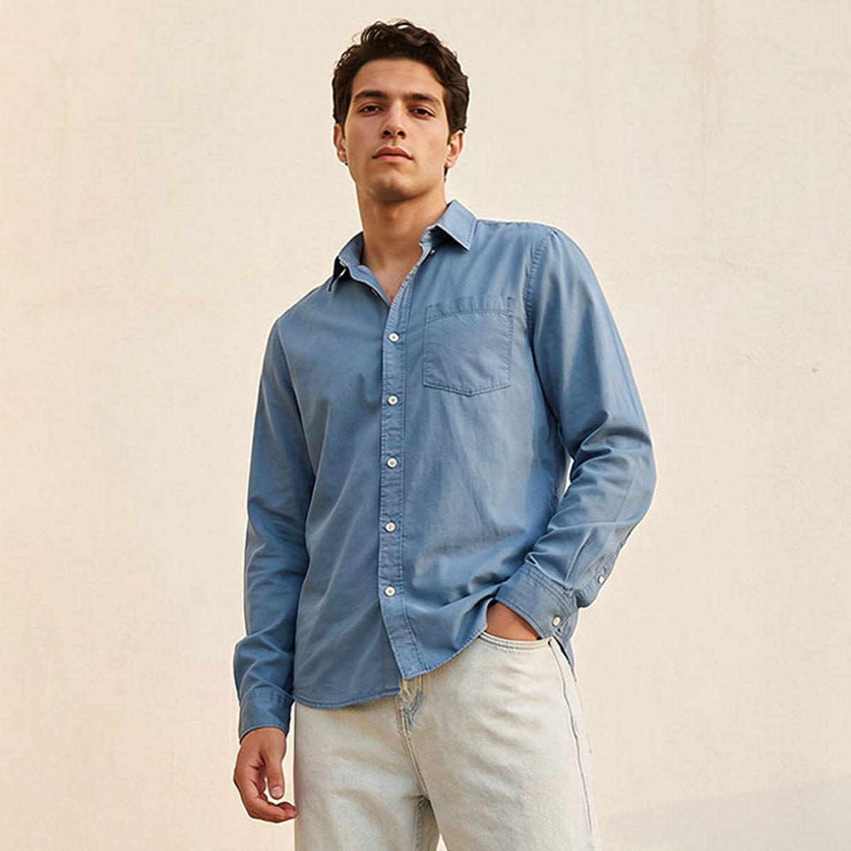 Lee Cooper Regular Fit Collared Long Sleeves Shirt-men-clothing-shirts-image-1