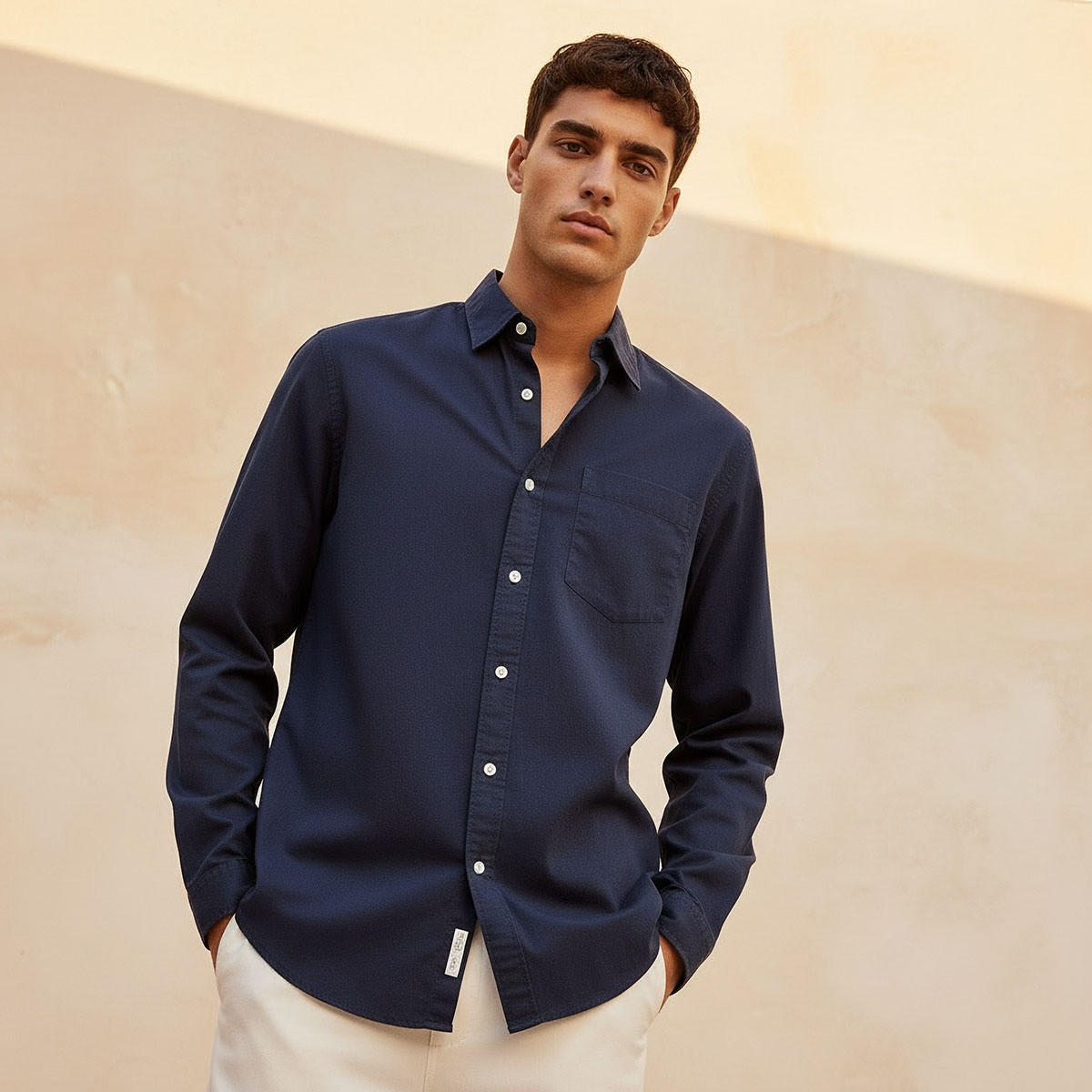 Lee Cooper Regular Fit Collared Long Sleeves Shirt-men-clothing-shirts-image-1