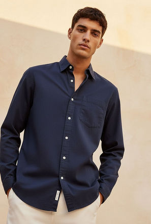 Lee Cooper Regular Fit Collared Long Sleeves Shirt-men-clothing-image-1