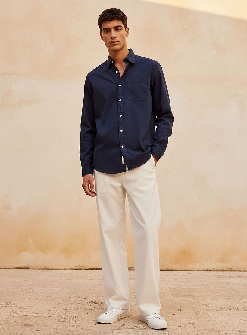 Lee Cooper Regular Fit Collared Long Sleeves Shirt-men-clothing-shirts-image-3