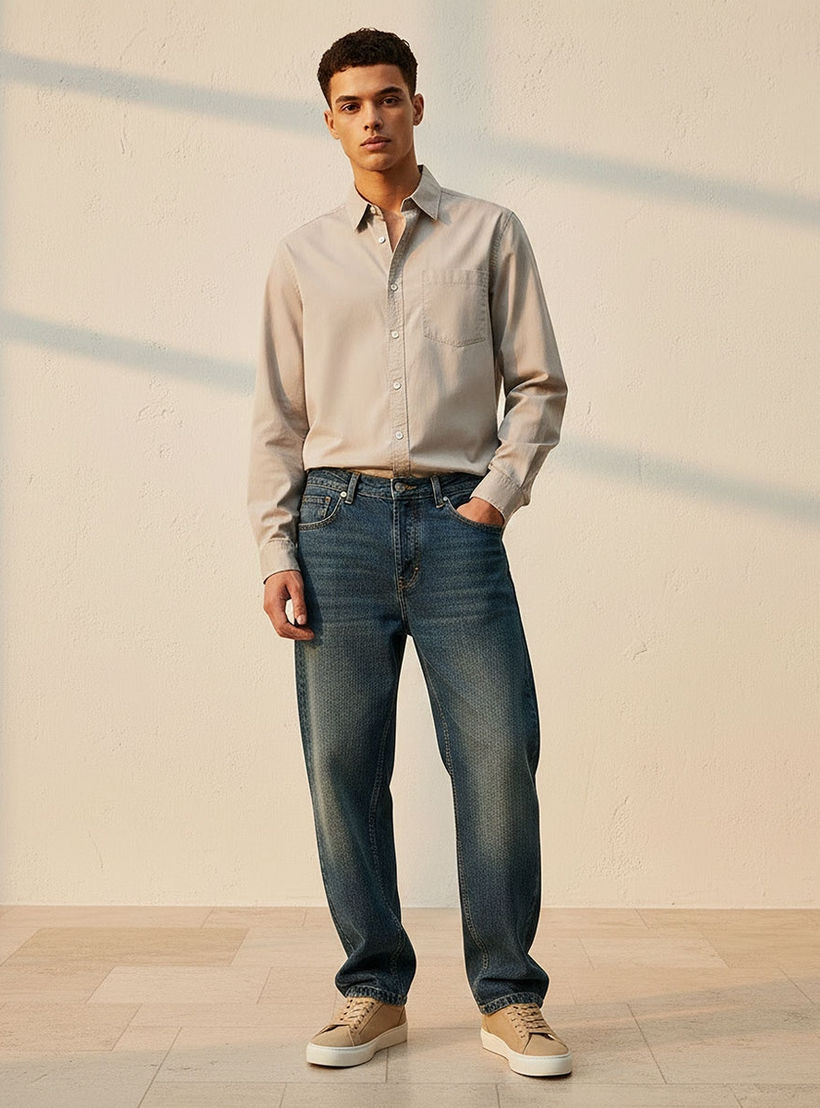 Lee Cooper Regular Fit Collared Long Sleeves Shirt-men-clothing-shirts-image-5