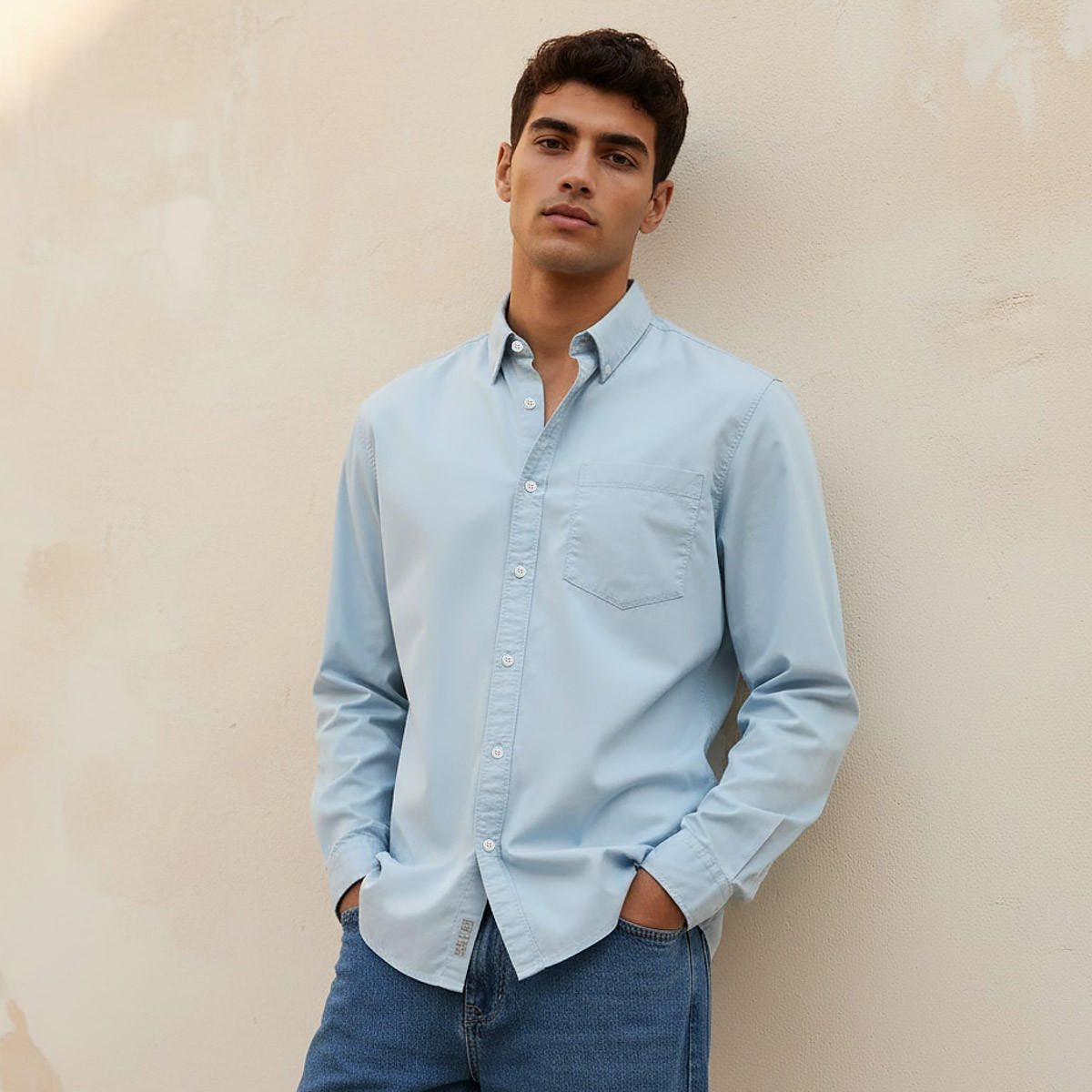 Lee Cooper Men Regular Fit Collared Long Sleeve Shirt-men-clothing-shirts-image-1