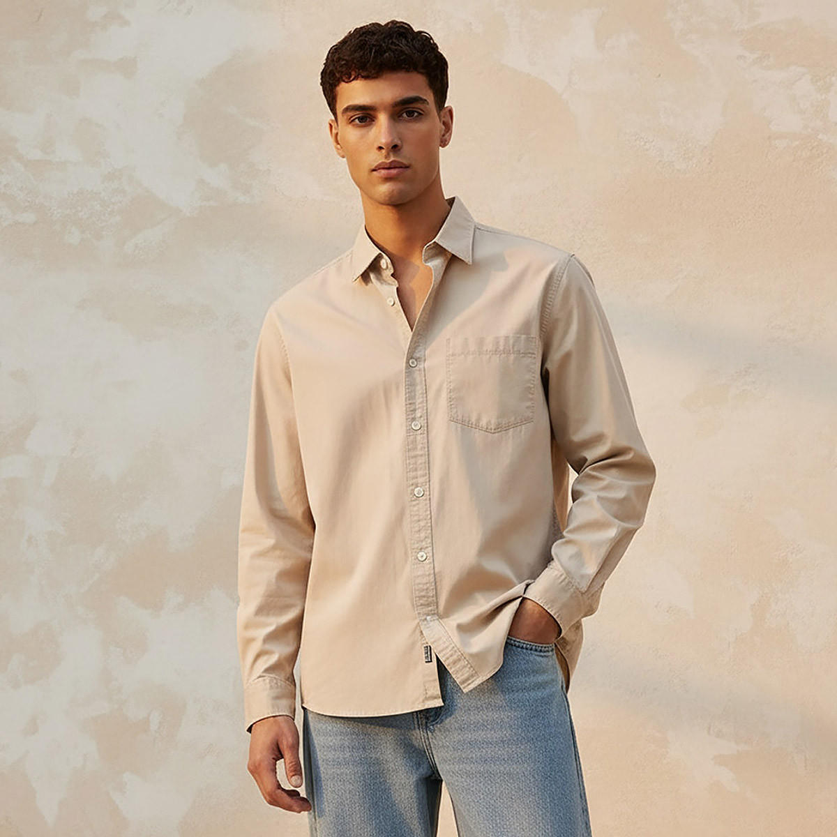 قميص بقصة عادية وياقة وأكمام قصيرة للرجال من لي كوبر-men-clothing-shirts-image-1