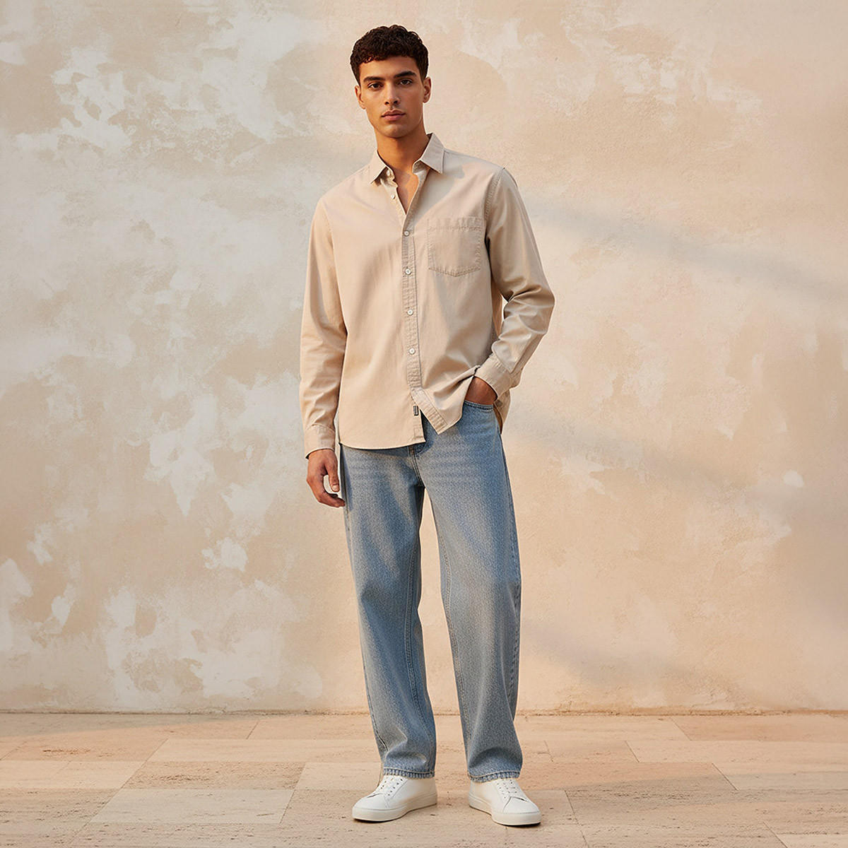 قميص بقصة عادية وياقة وأكمام قصيرة للرجال من لي كوبر-men-clothing-shirts-image-3