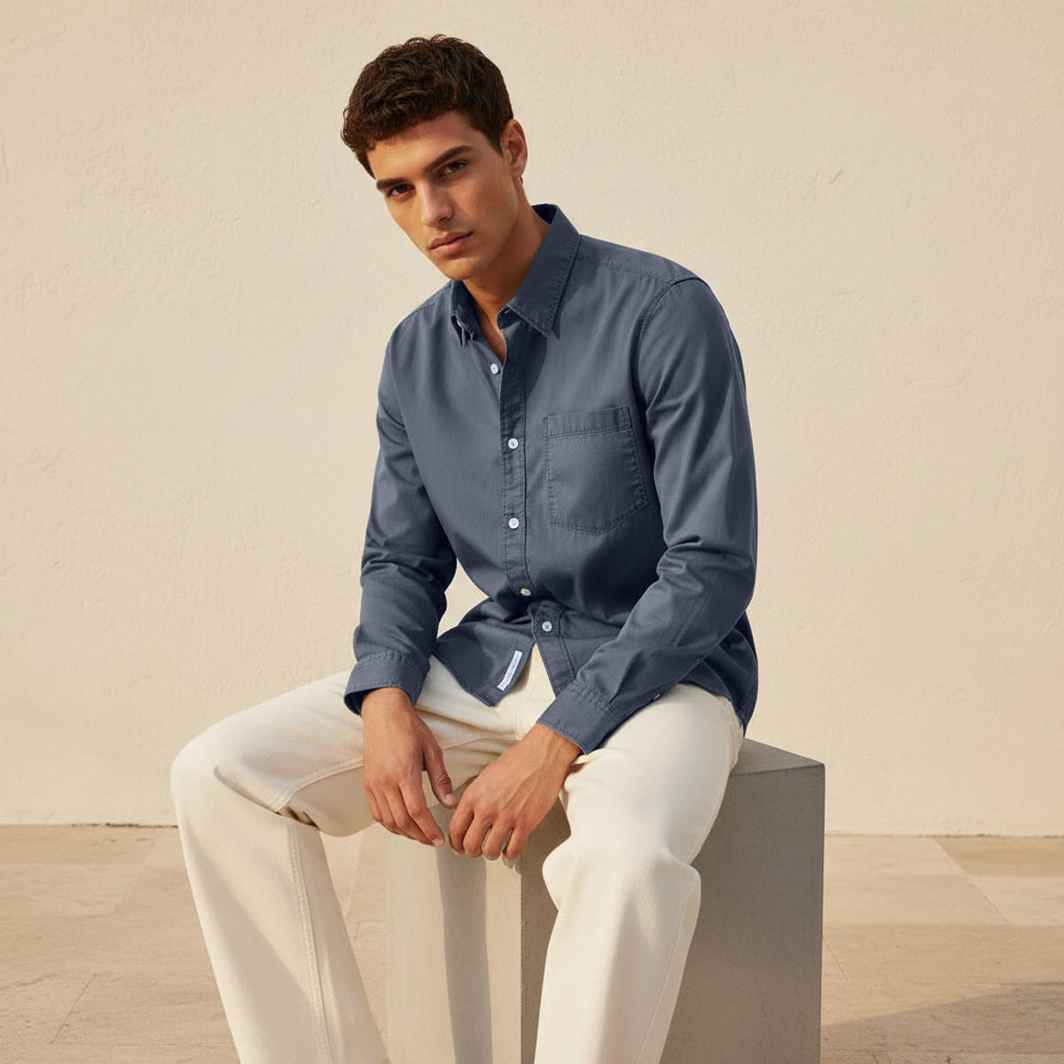 Lee Cooper Men Regular Fit Collared Long Sleeve Shirt-men-clothing-shirts-image-1