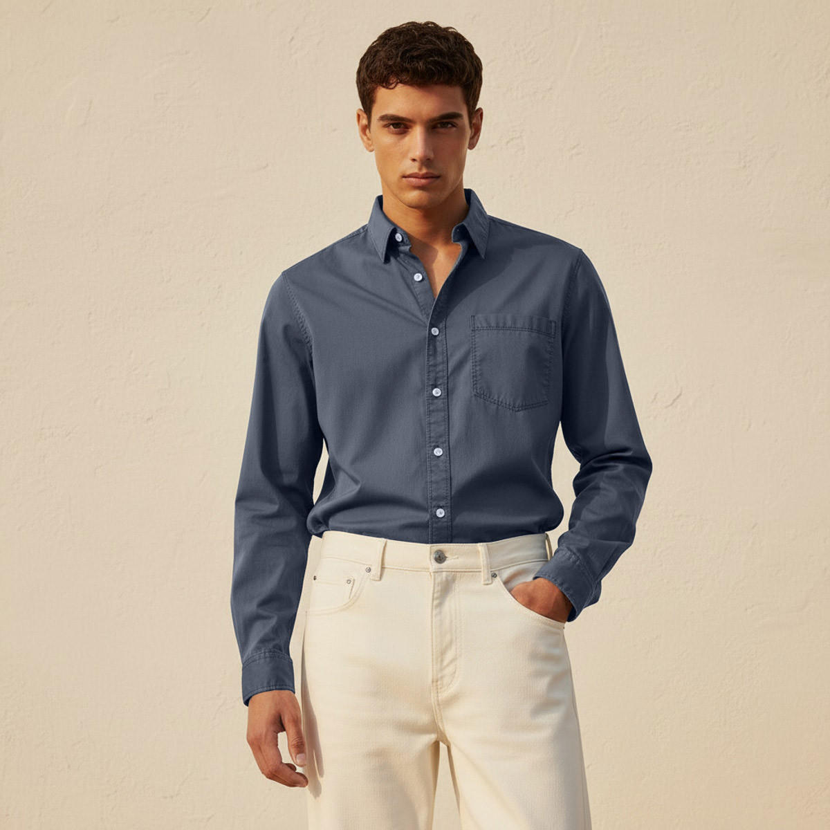 Lee Cooper Men Regular Fit Collared Long Sleeve Shirt-men-clothing-shirts-image-5