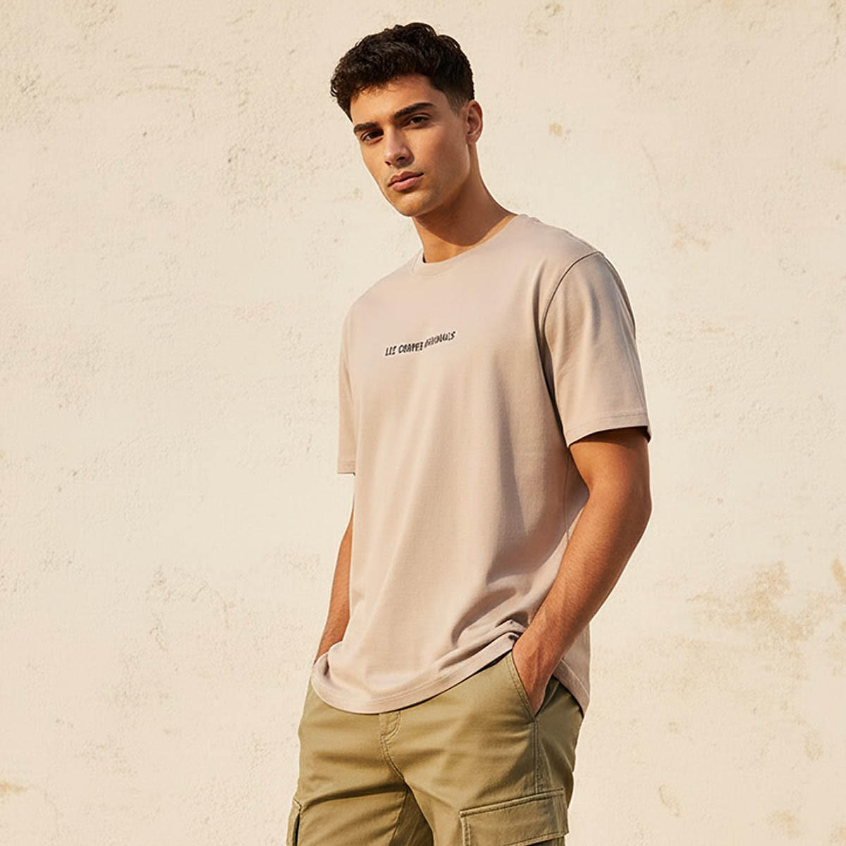Lee Cooper Men Regular Fit Crew Neck Short Sleeve Logo Print T-shirt-men-clothing-tshirtsandpolos-tshirts-image-1
