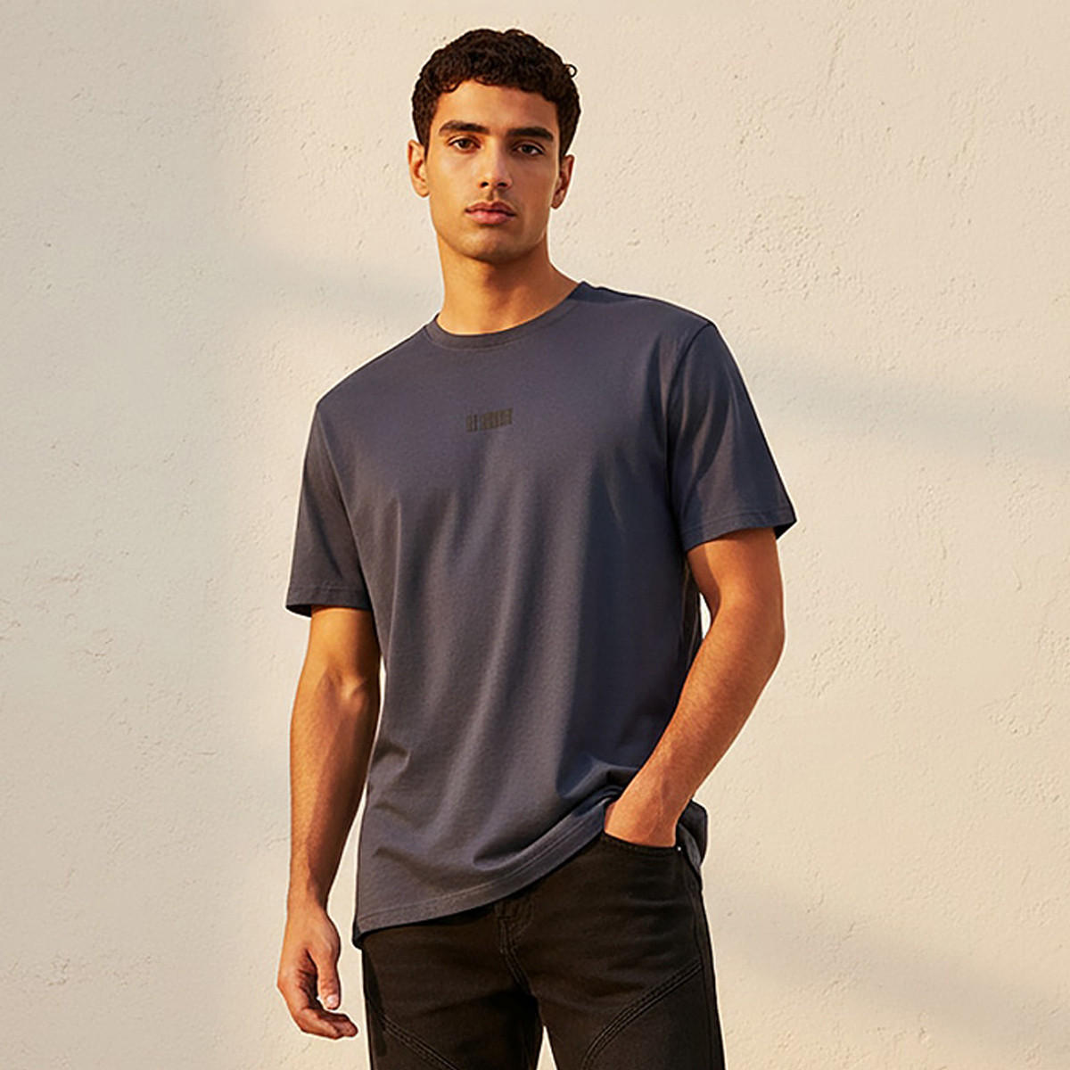 Lee Cooper Men Regular Fit Crew Neck Short Sleeve Logo Print T-shirt-men-clothing-tshirtsandpolos-tshirts-image-1
