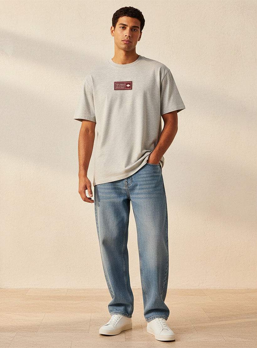 Lee Cooper Regular Fit Crew Neck Short Sleeves Logo Badge T-shirt-men-clothing-tshirtsandpolos-tshirts-image-3