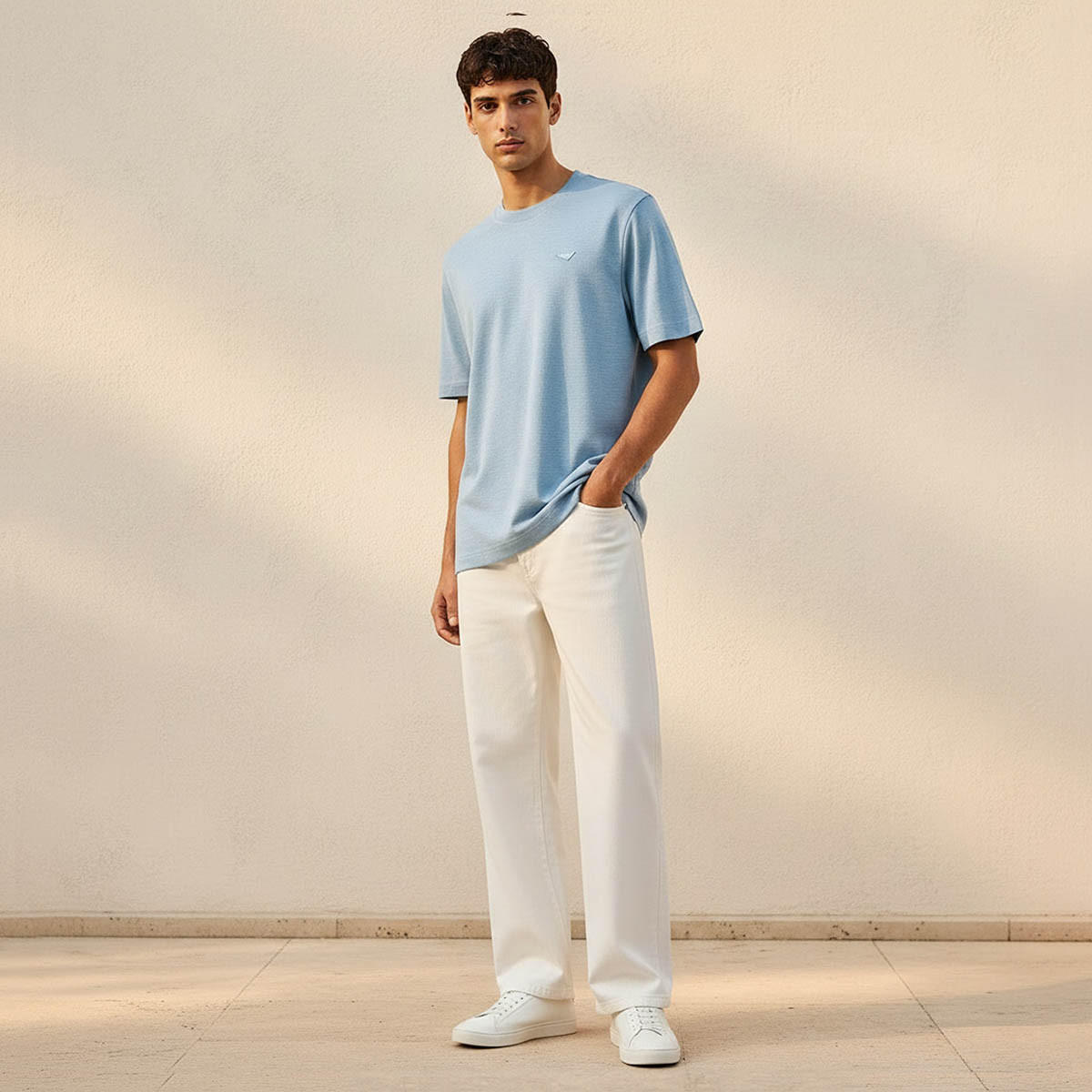 تيشيرت بياقة ضيقة وأكمام قصيرة من لي كوبر-men-clothing-tshirtsandpolos-tshirts-image-3