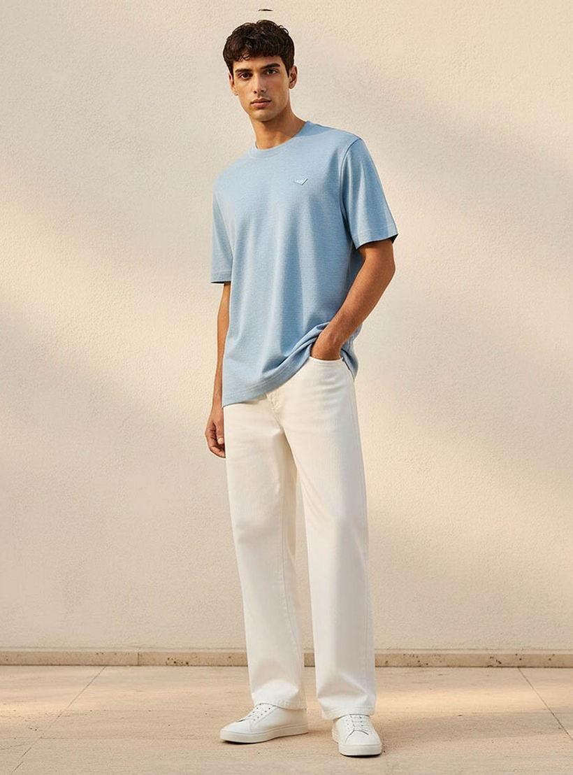 تيشيرت بياقة ضيقة وأكمام قصيرة من لي كوبر-men-clothing-tshirtsandpolos-tshirts-image-3