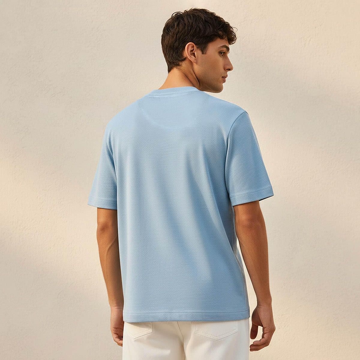 تيشيرت بياقة ضيقة وأكمام قصيرة من لي كوبر-men-clothing-tshirtsandpolos-tshirts-image-4