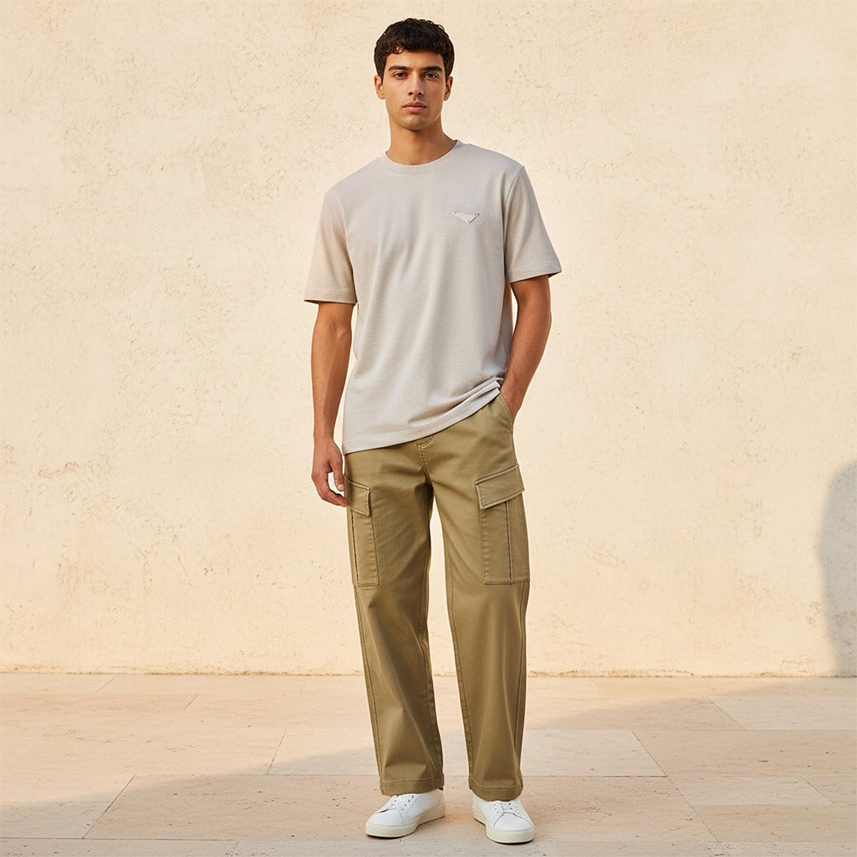 تيشيرت بياقة ضيقة وأكمام قصيرة من لي كوبر-men-clothing-tshirtsandpolos-tshirts-image-3