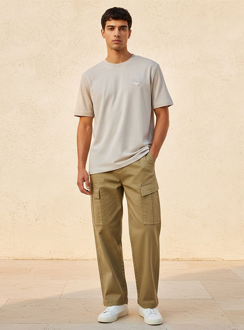 تيشيرت بياقة ضيقة وأكمام قصيرة من لي كوبر-men-clothing-tshirtsandpolos-tshirts-image-3