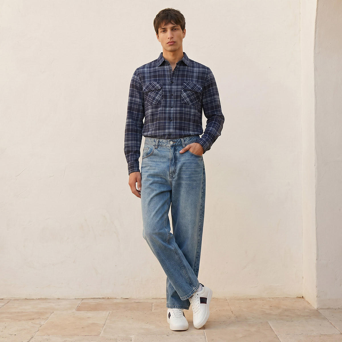Lee Cooper Baggy Fit Cotton Jeans-men-clothing-bottoms-trousersandchinos-trousers-image-3