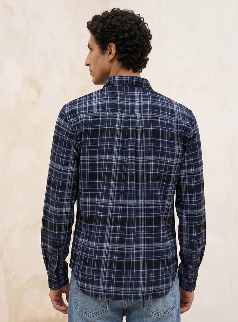 Lee Cooper Regular Fit Collared Checked Long Sleeves Shirt-men-clothing-shirts-image-4