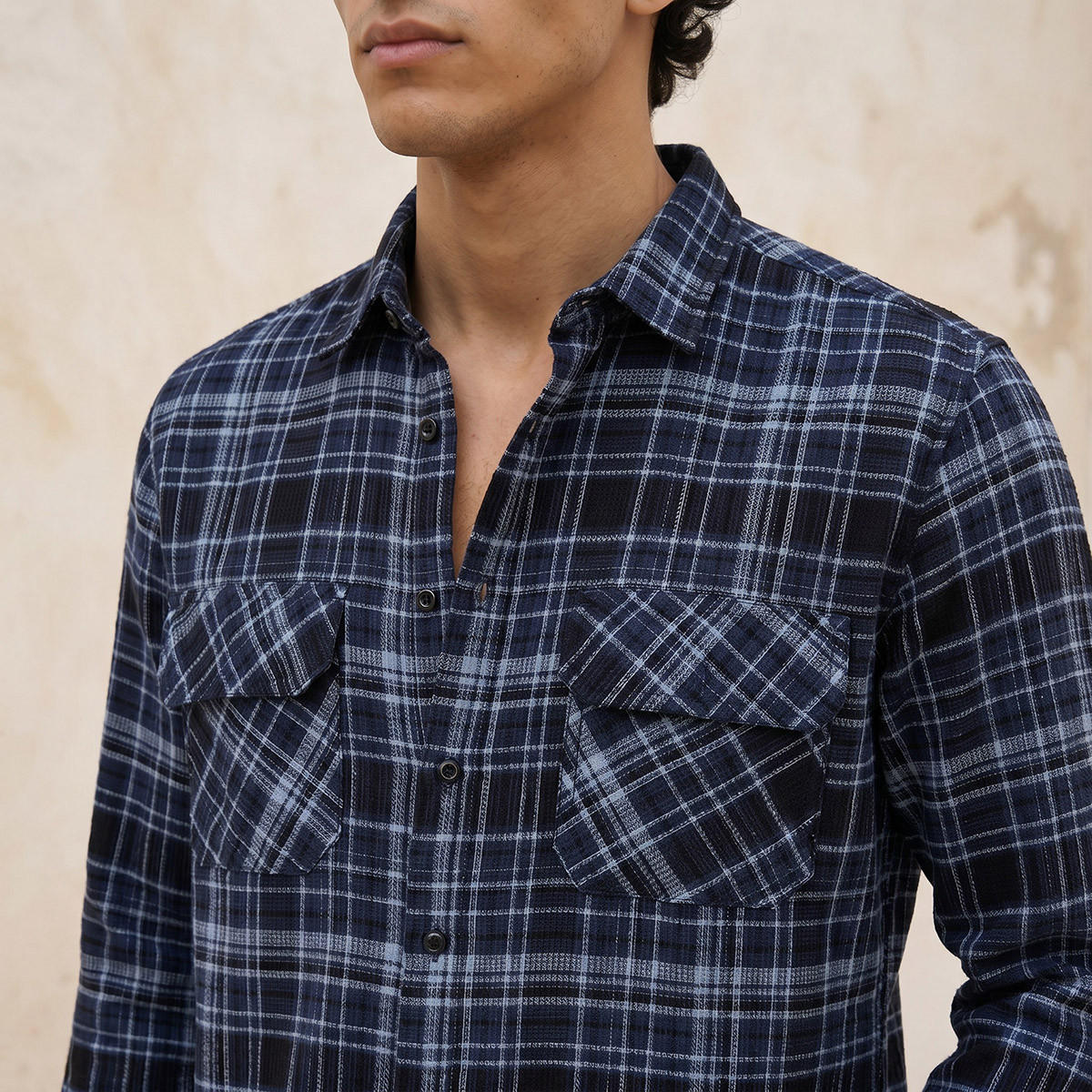 Lee Cooper Regular Fit Collared Checked Long Sleeves Shirt-men-clothing-shirts-image-6