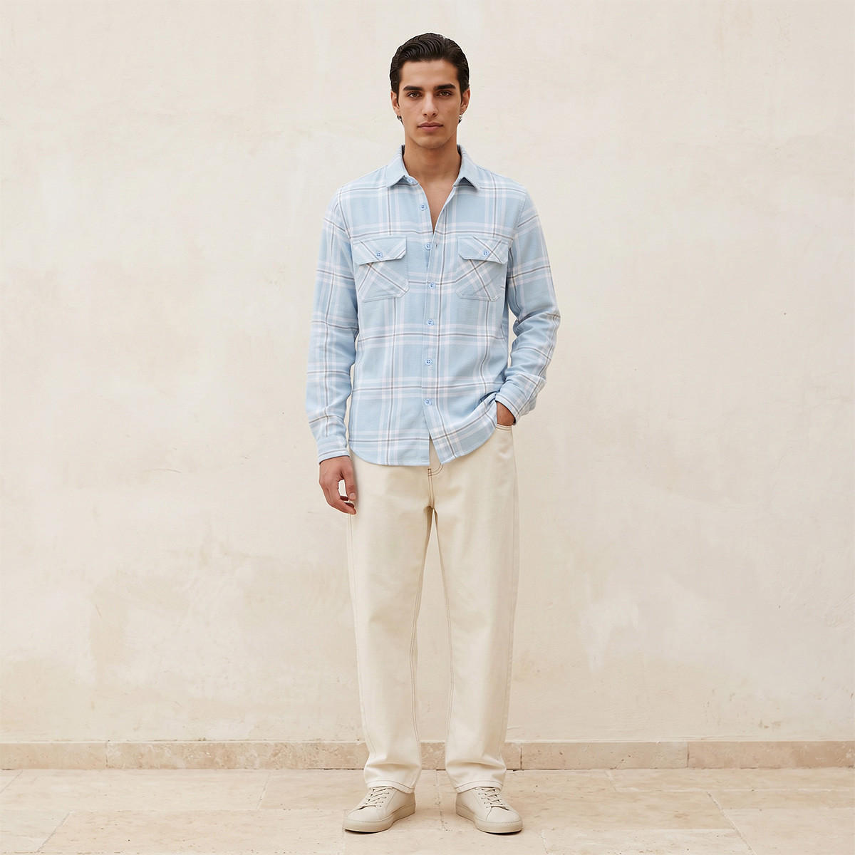Lee Cooper Regular Fit Collared Checked Long Sleeves Shirt-men-clothing-shirts-image-3
