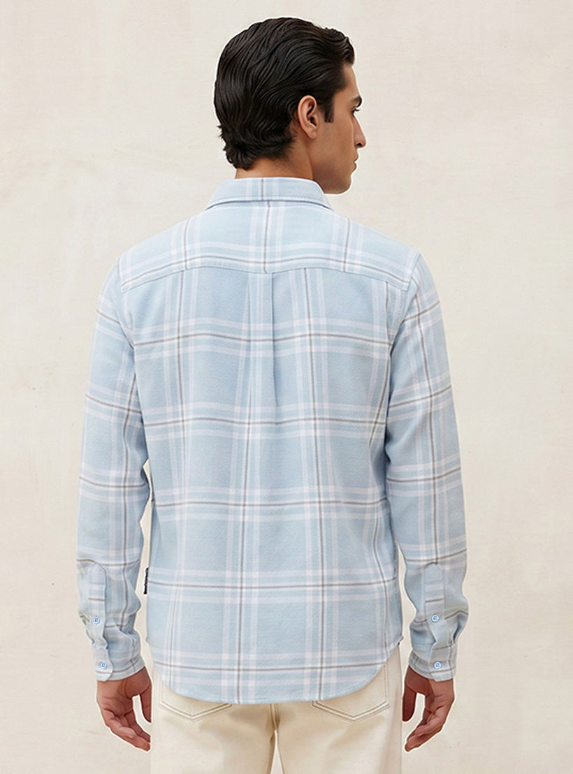 Lee Cooper Regular Fit Collared Checked Long Sleeves Shirt-men-clothing-shirts-image-4